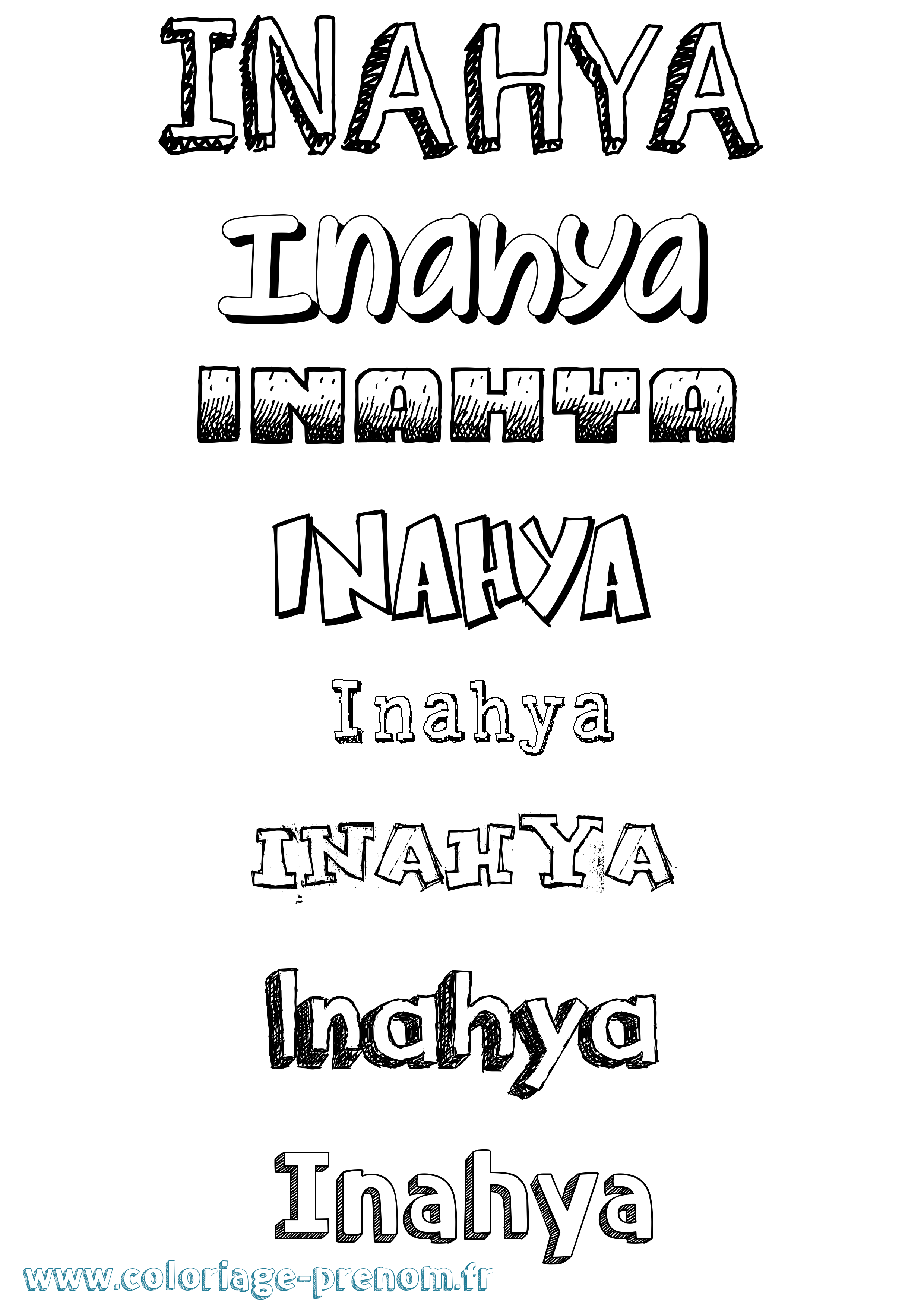 Coloriage Inahya Dessiné Coloriage prénom Inahya Dessiné