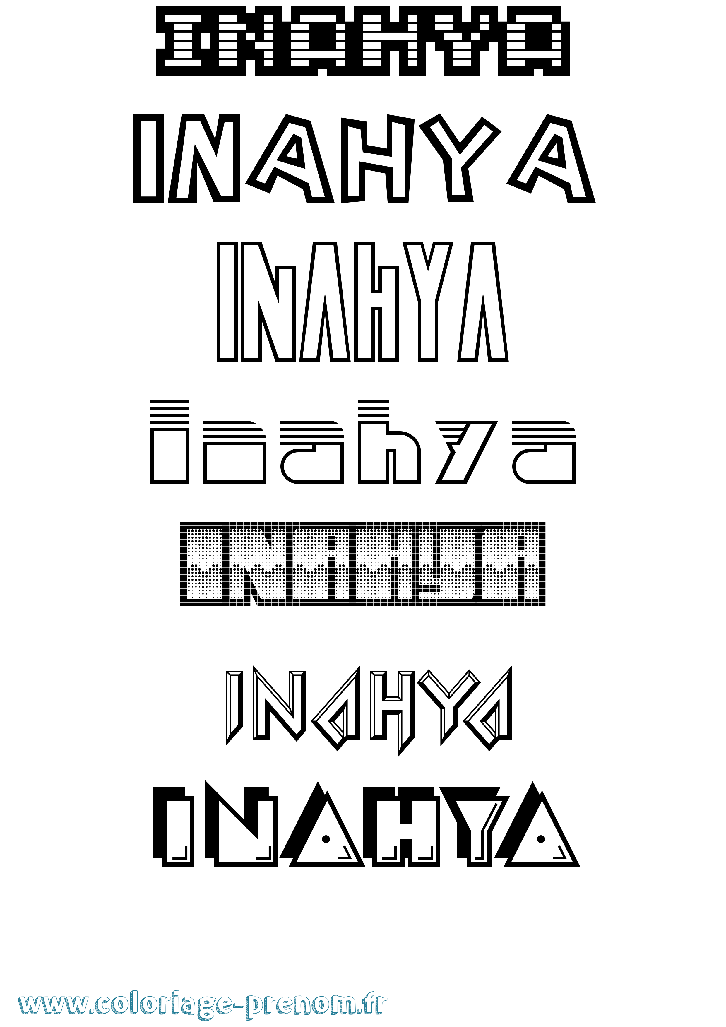 Coloriage Inahya Jeux Vidéos Coloriage prénom Inahya Jeux Vidéos