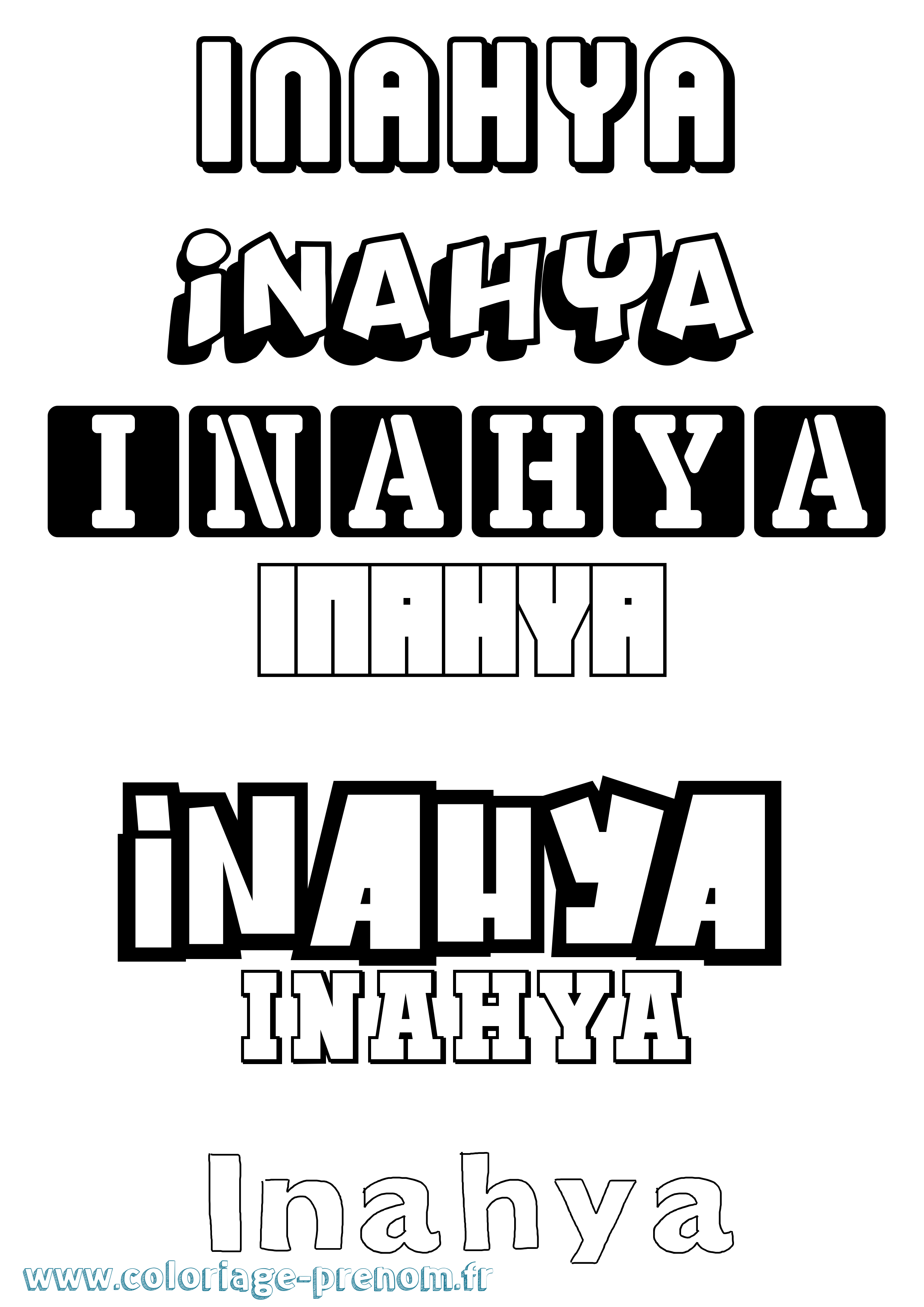 Coloriage Inahya Simple Coloriage prénom Inahya Simple