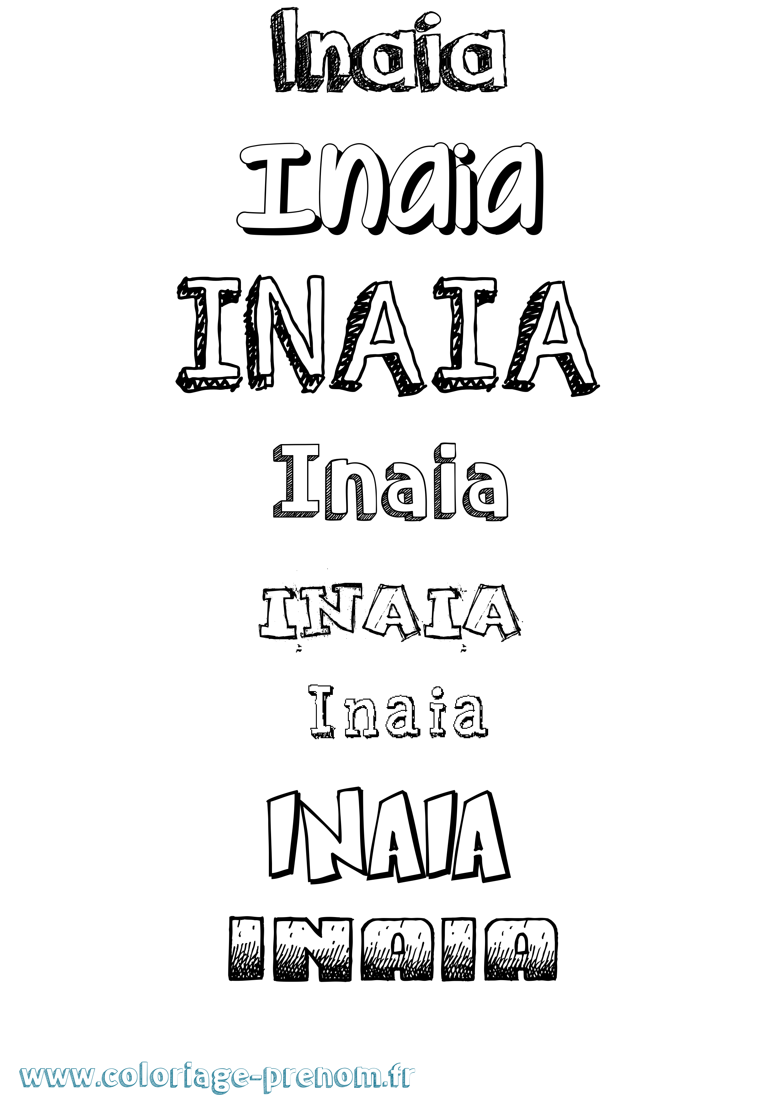 Coloriage Inaia Dessiné Coloriage prénom Inaia Dessiné