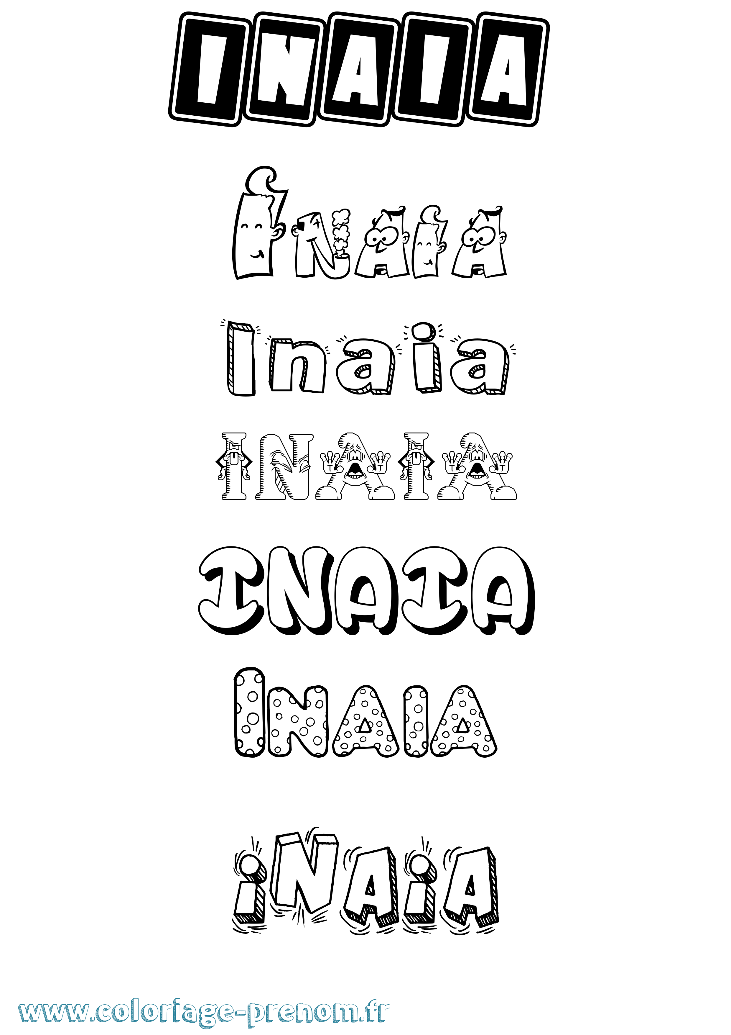Coloriage Inaia Fun Coloriage prénom Inaia Fun