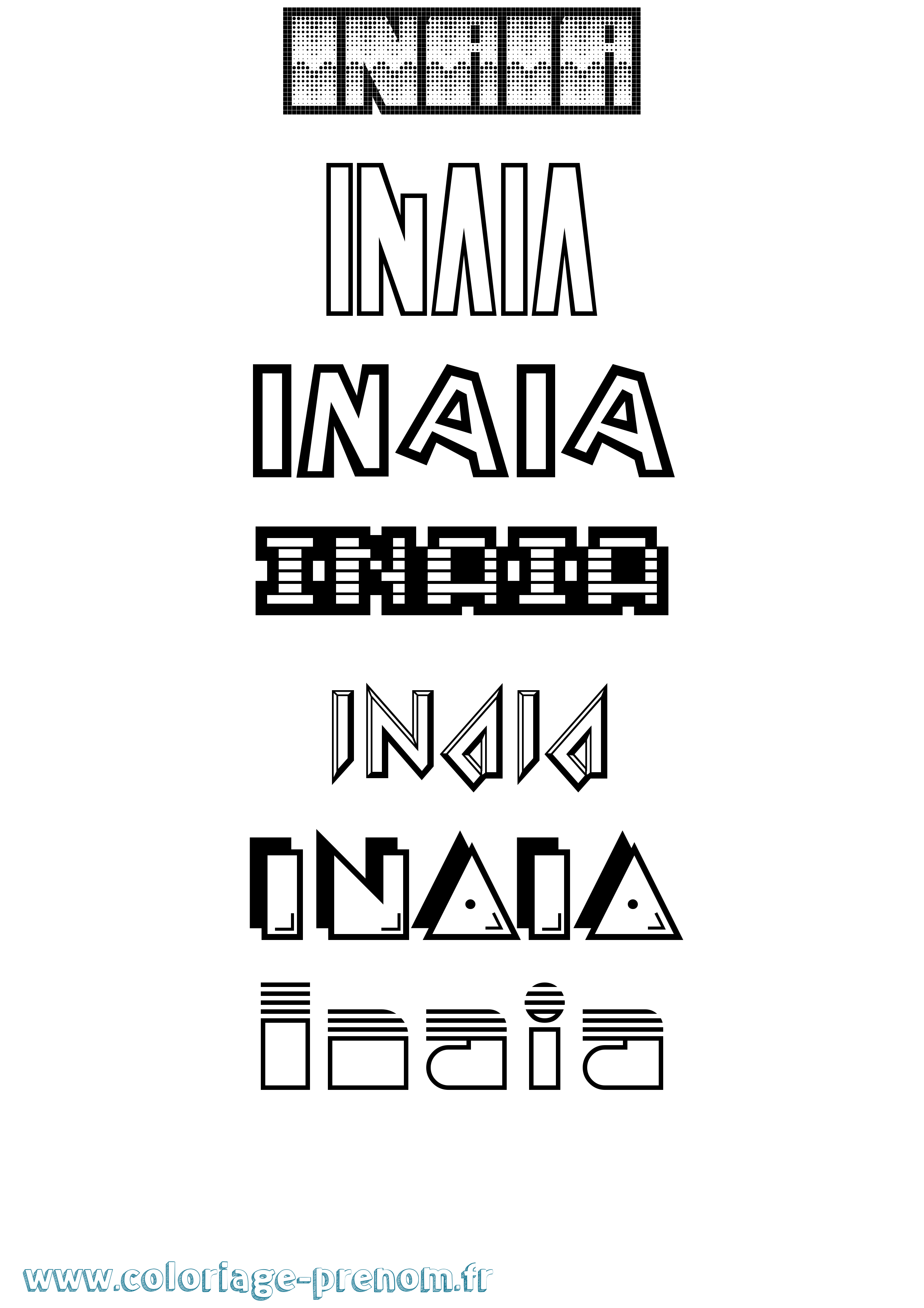 Coloriage Inaia Jeux Vidéos Coloriage prénom Inaia Jeux Vidéos