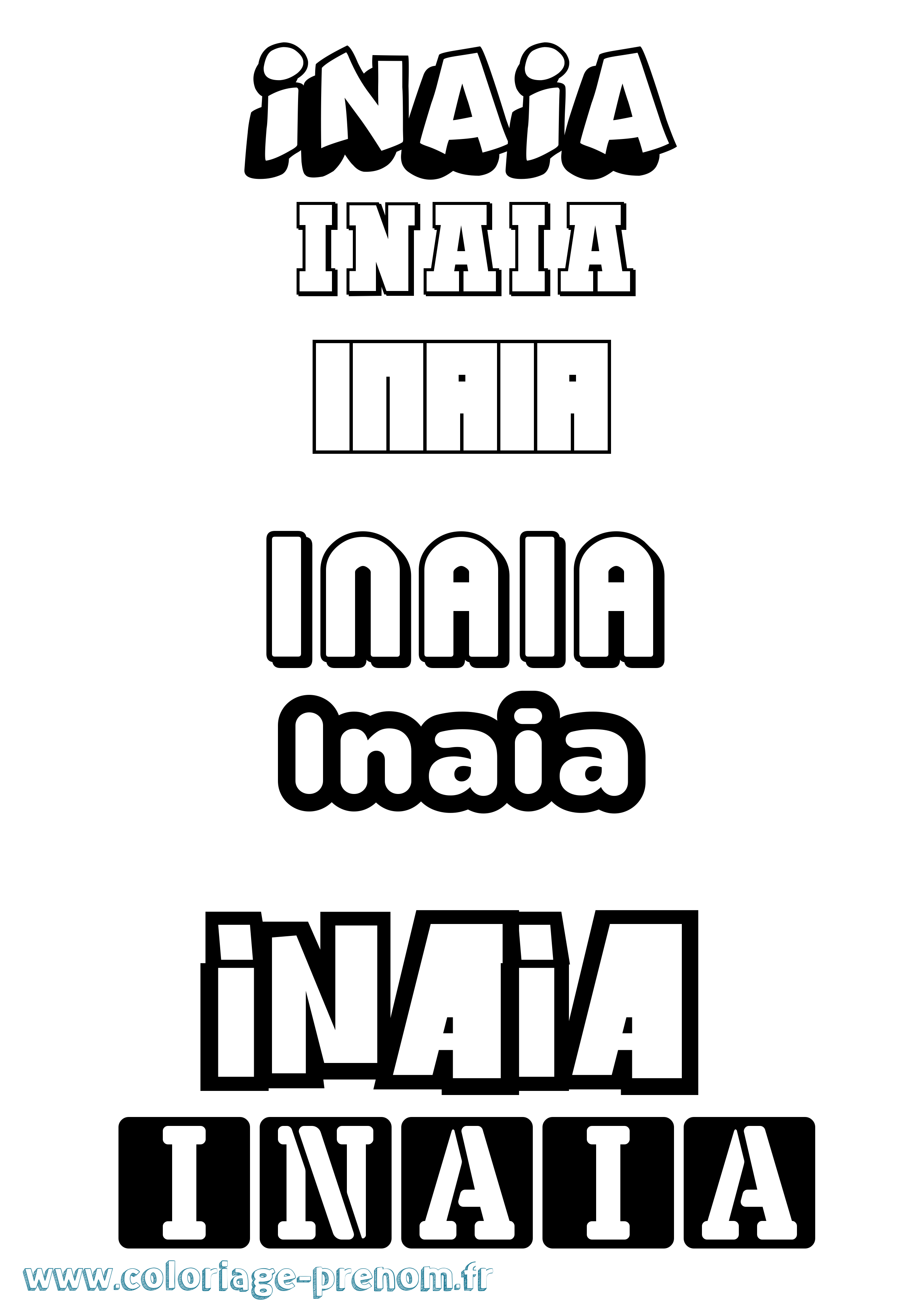 Coloriage Inaia Simple Coloriage prénom Inaia Simple