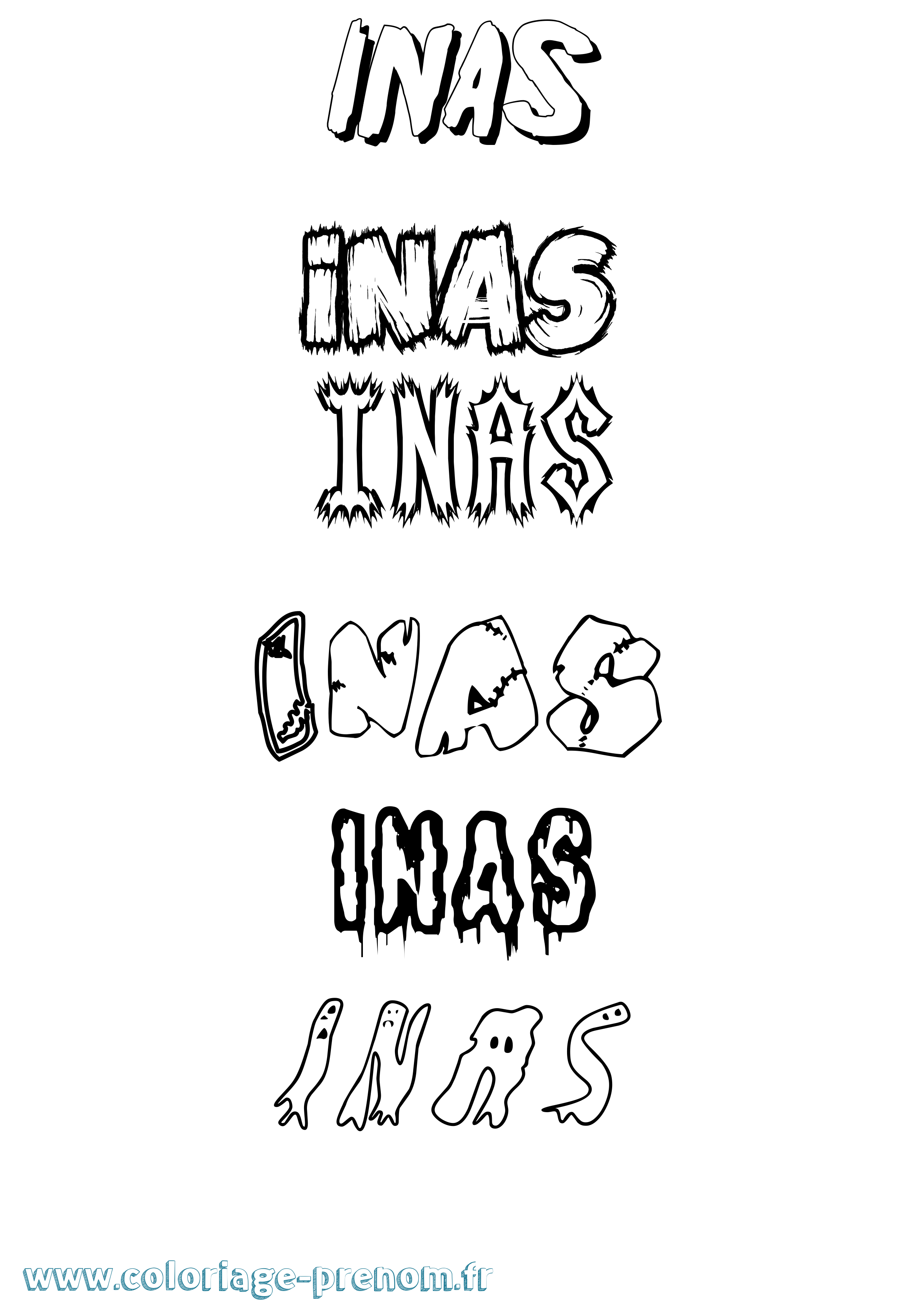 Coloriage Inas Frisson Coloriage prénom Inas Frisson