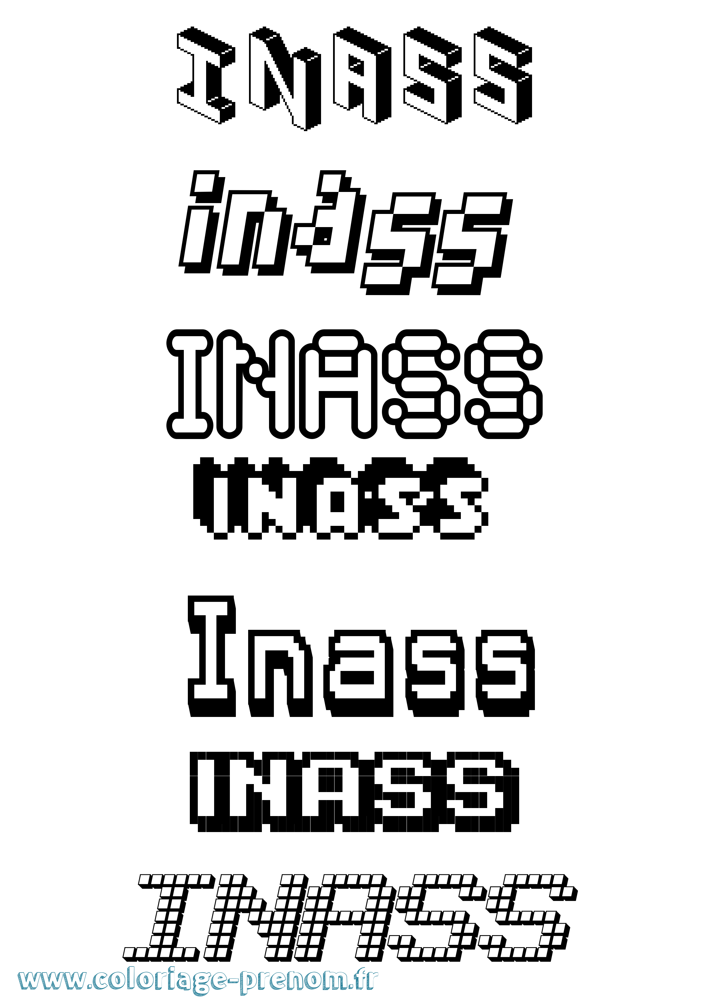 Coloriage Inass Pixel Coloriage prénom Inass Pixel