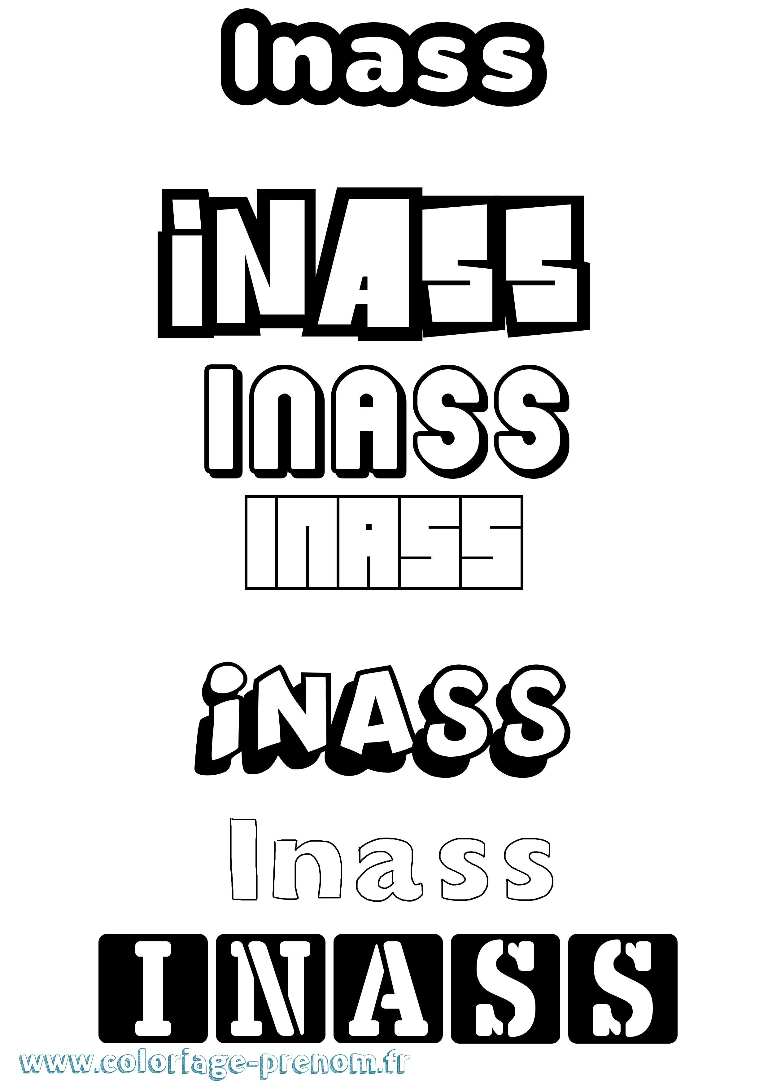 Coloriage Inass Simple Coloriage prénom Inass Simple