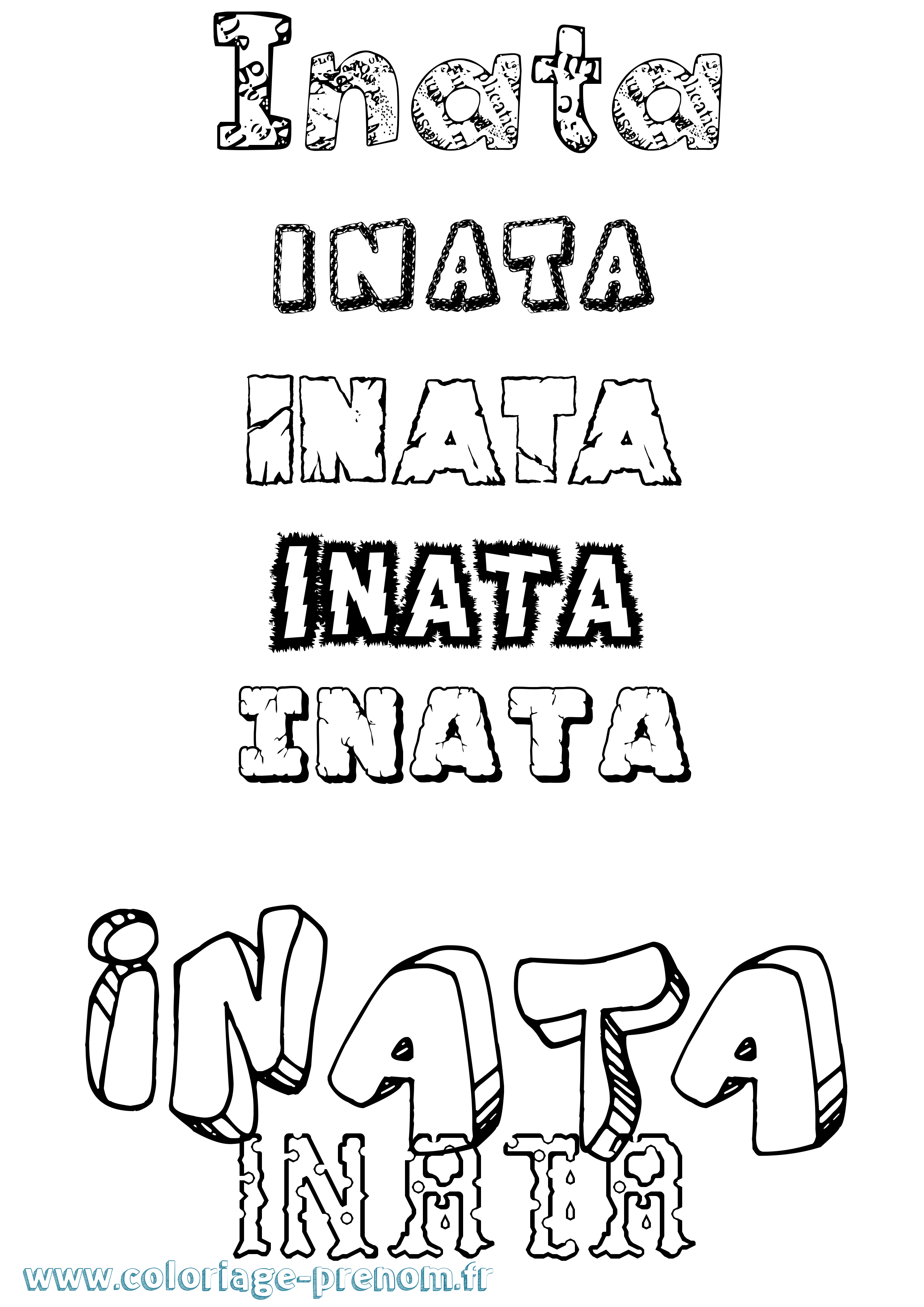 Coloriage Inata Destructuré Coloriage prénom Inata Destructuré