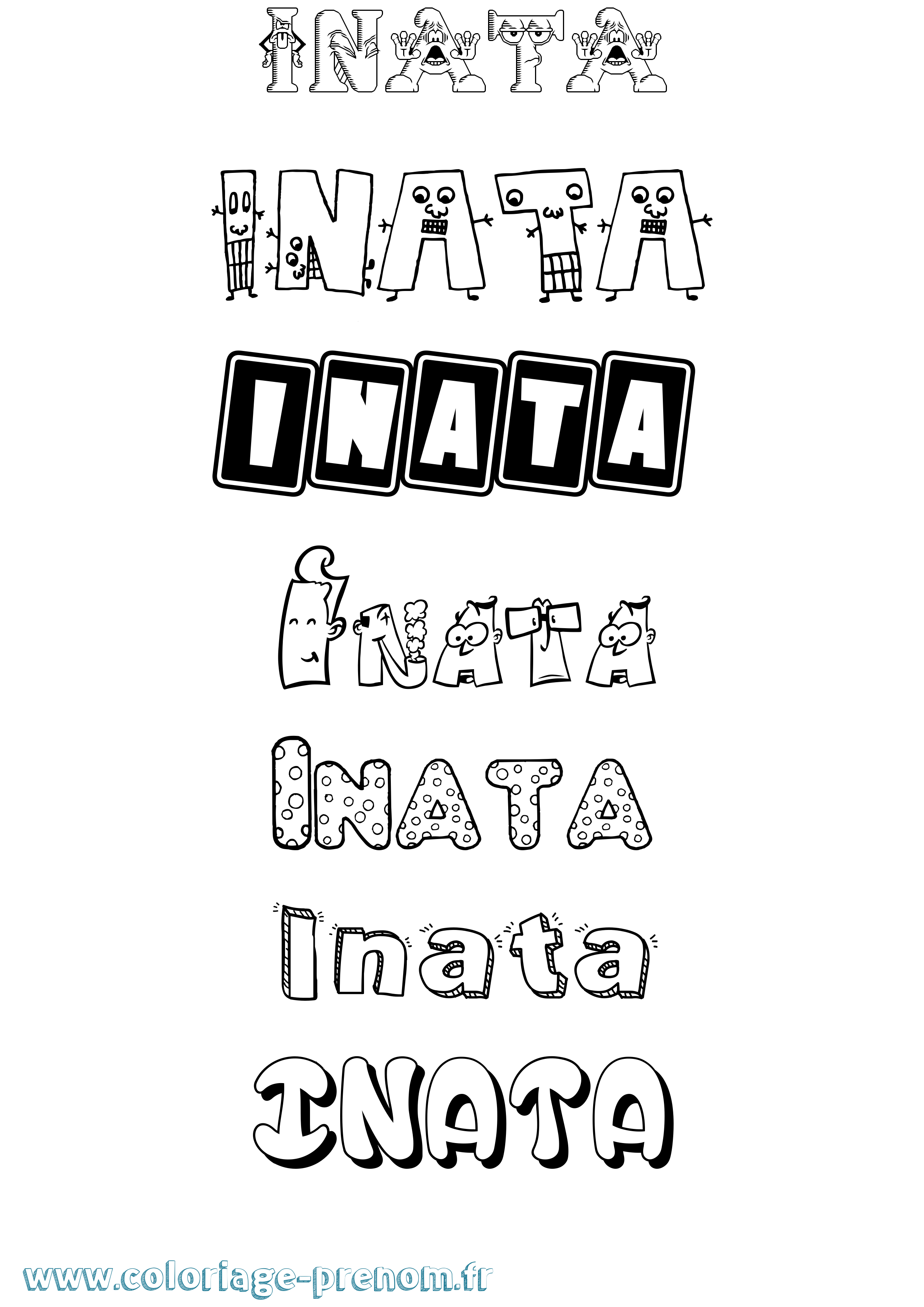 Coloriage Inata Fun Coloriage prénom Inata Fun