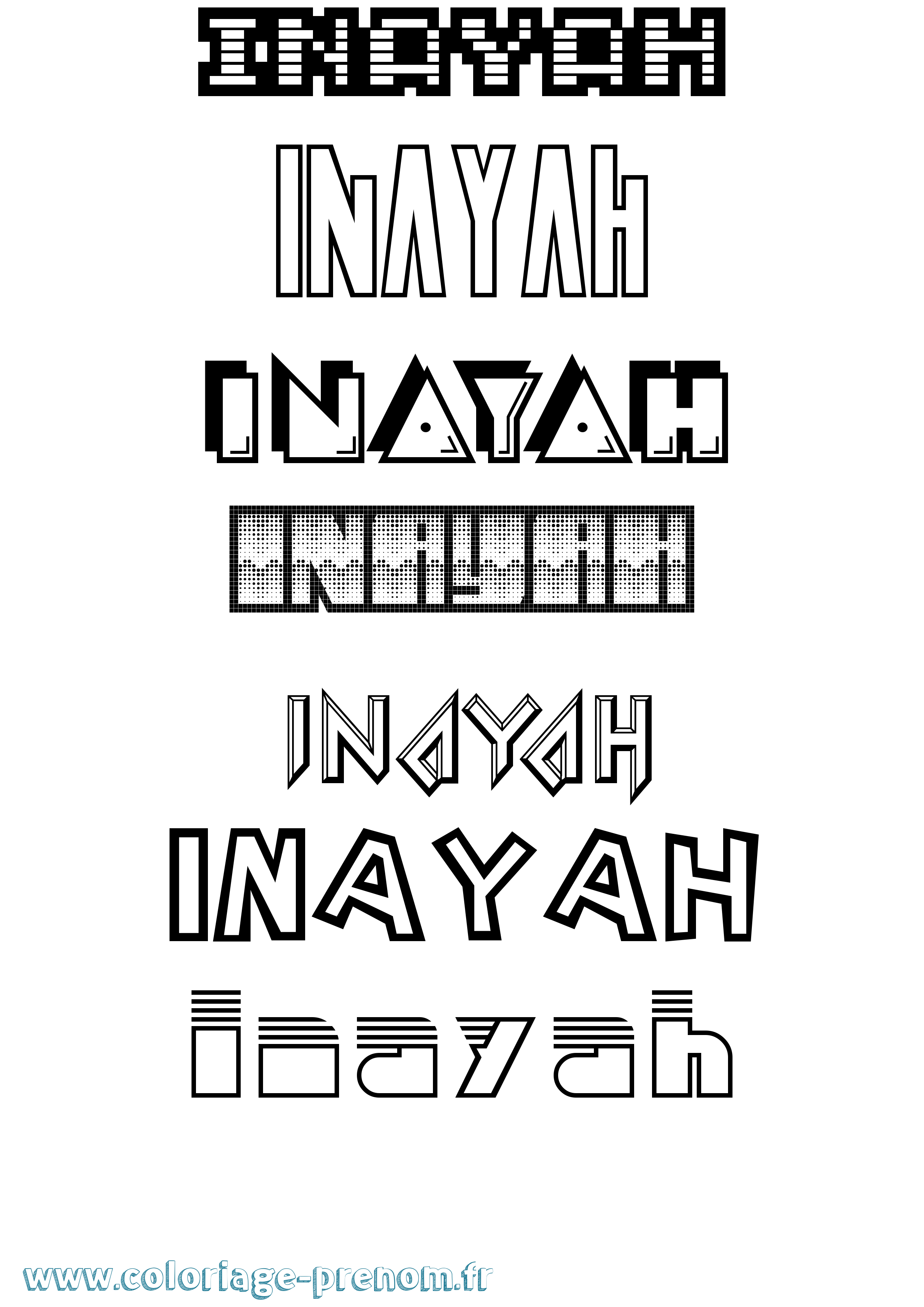 Coloriage Inayah Jeux Vidéos Coloriage prénom Inayah Jeux Vidéos