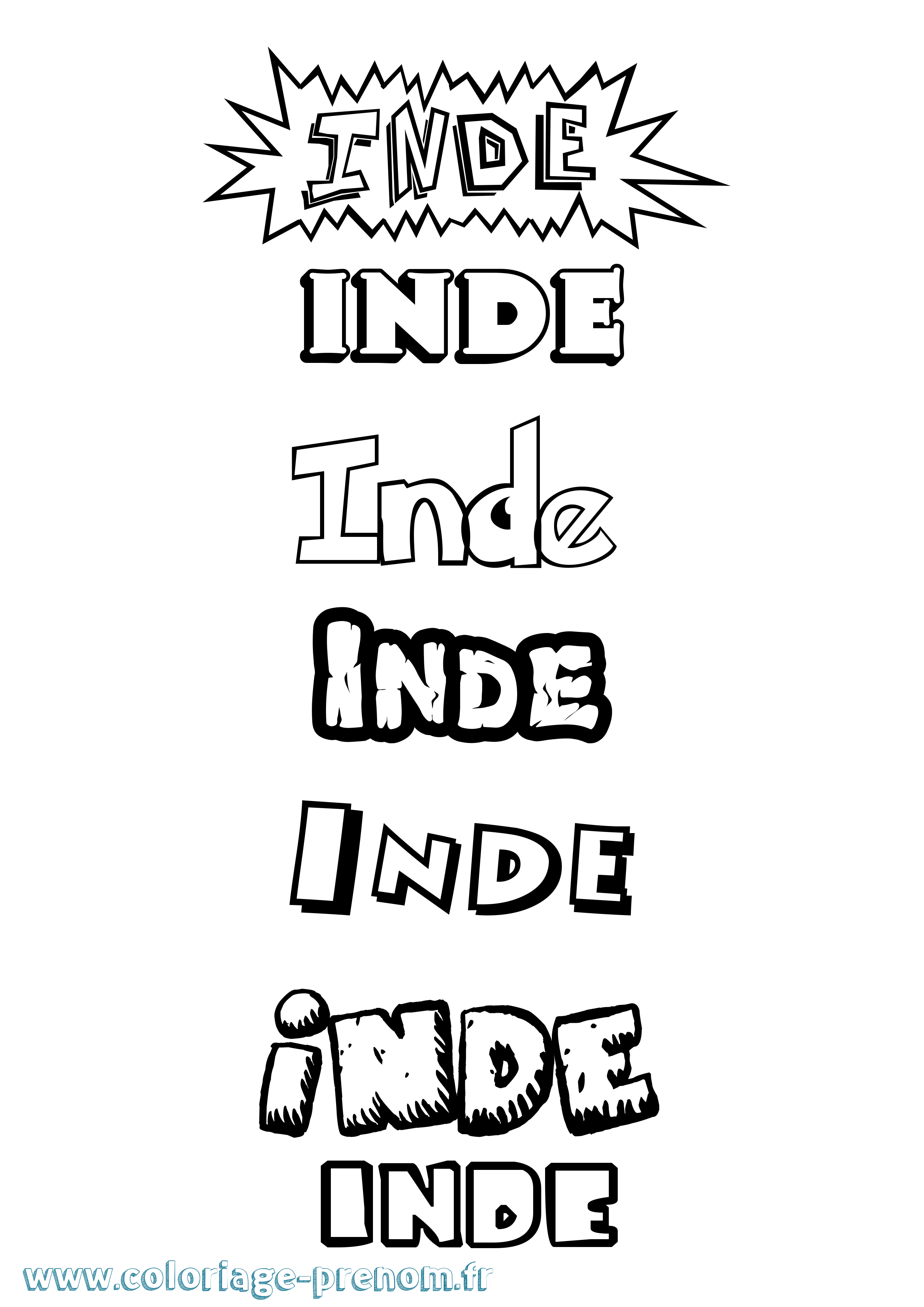 Coloriage Inde Dessin Animé Coloriage prénom Inde Dessin Animé