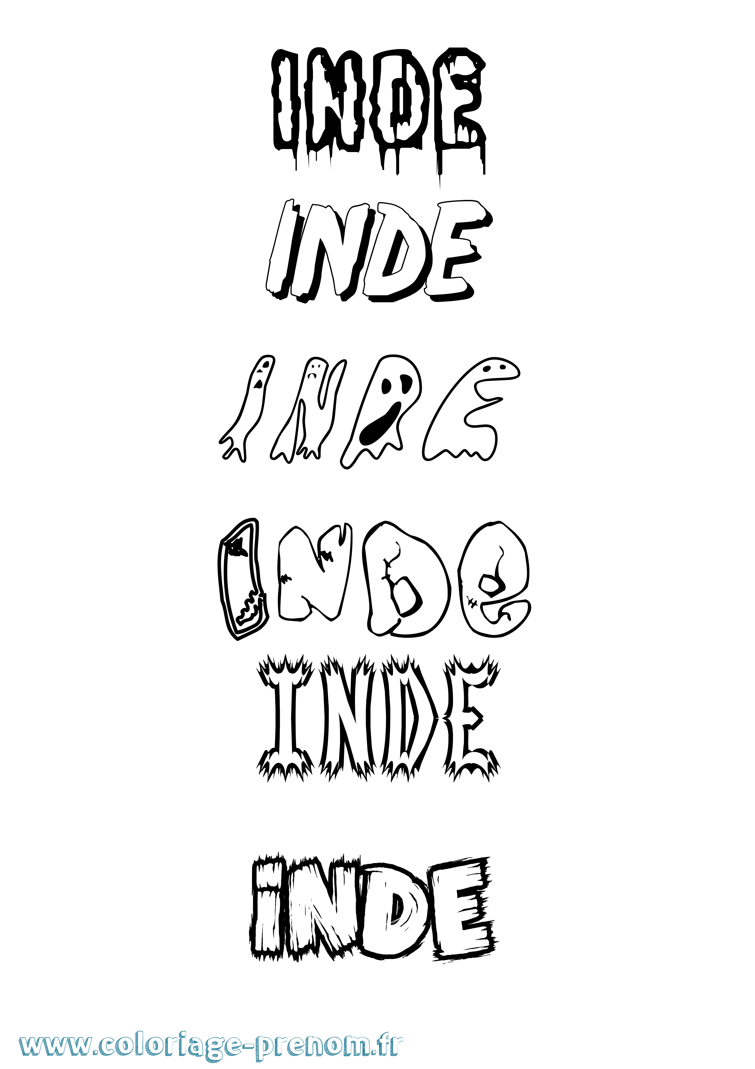 Coloriage Inde Frisson Coloriage prénom Inde Frisson
