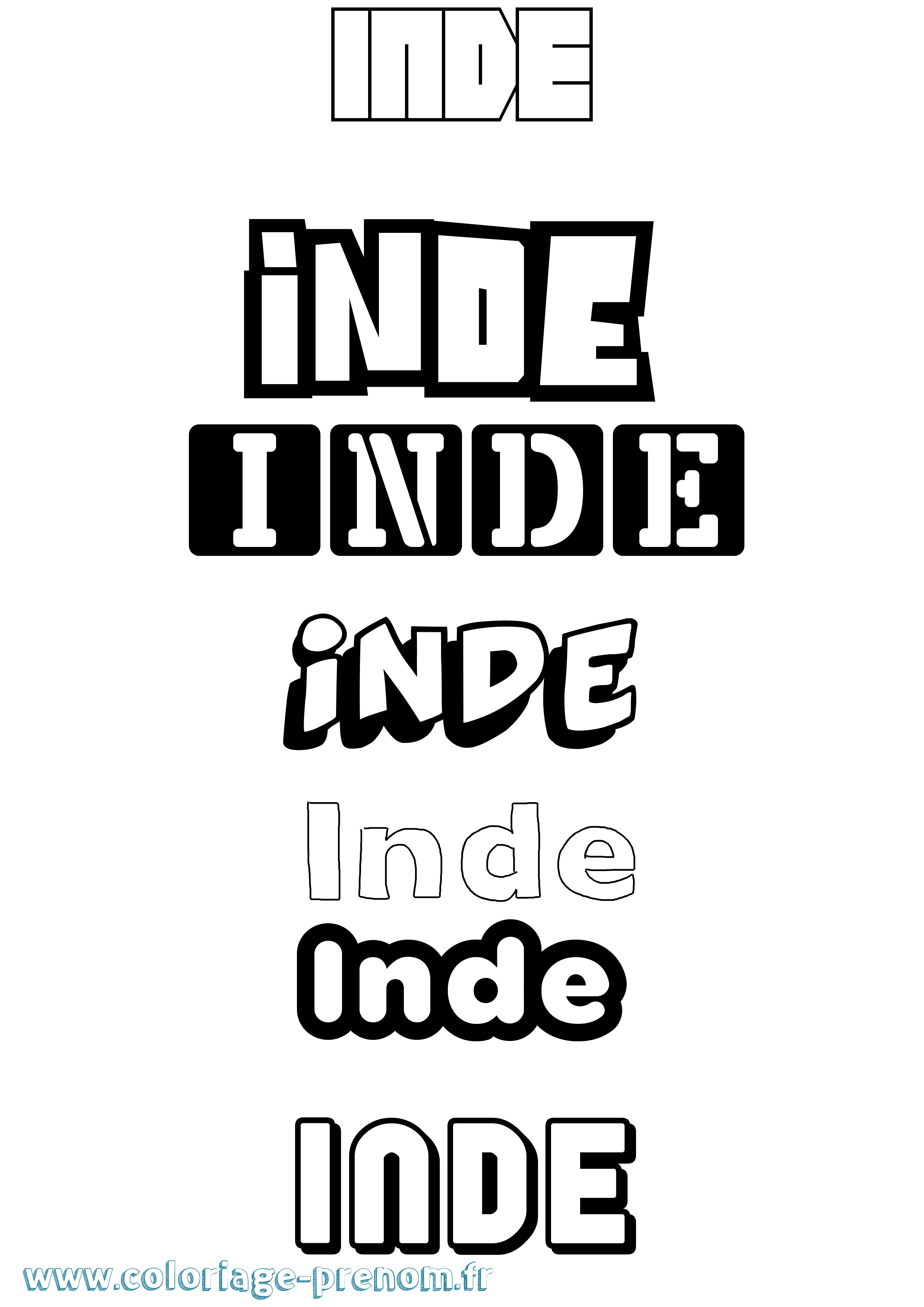Coloriage Inde Simple Coloriage prénom Inde Simple