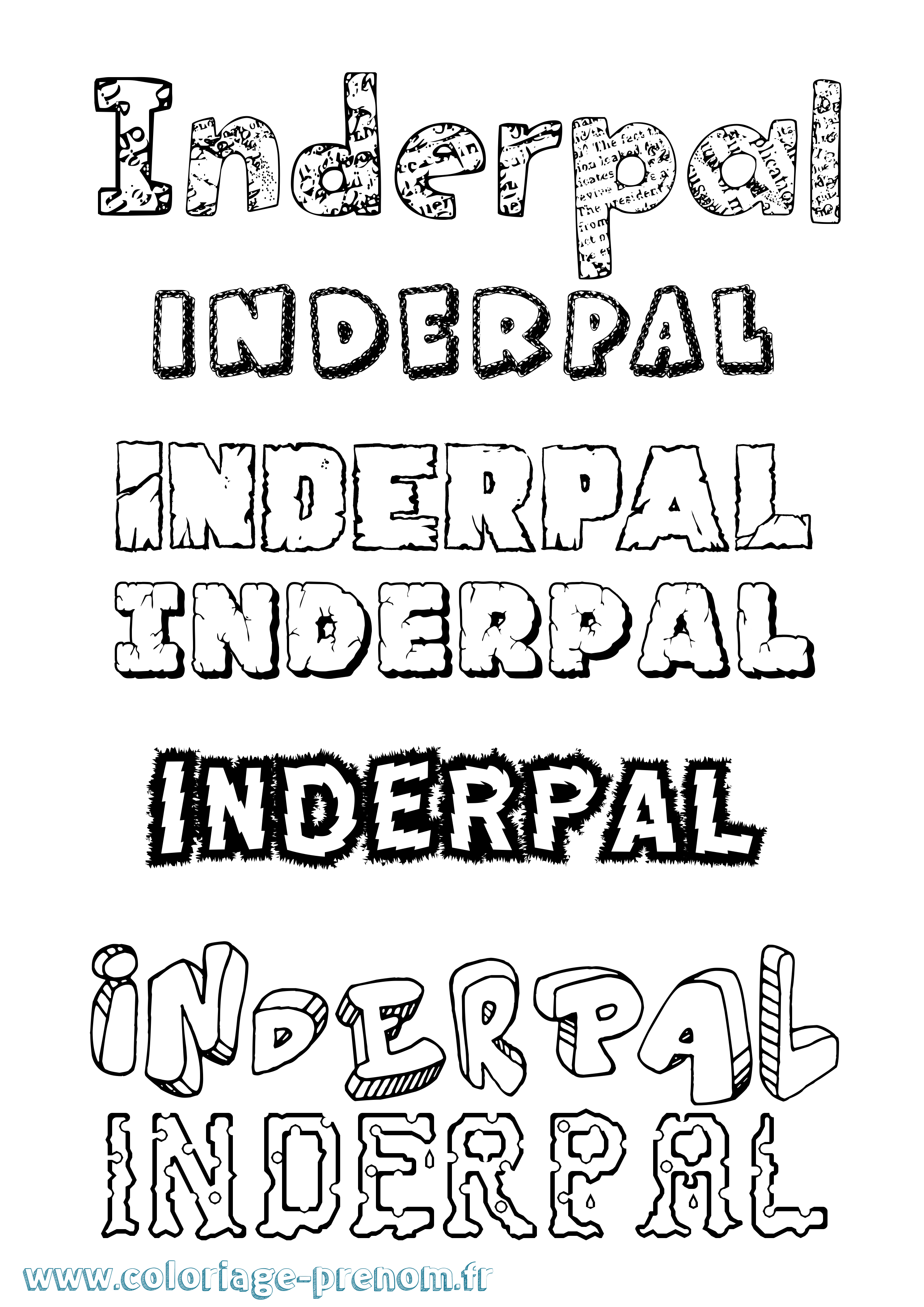 Coloriage Inderpal Destructuré Coloriage prénom Inderpal Destructuré