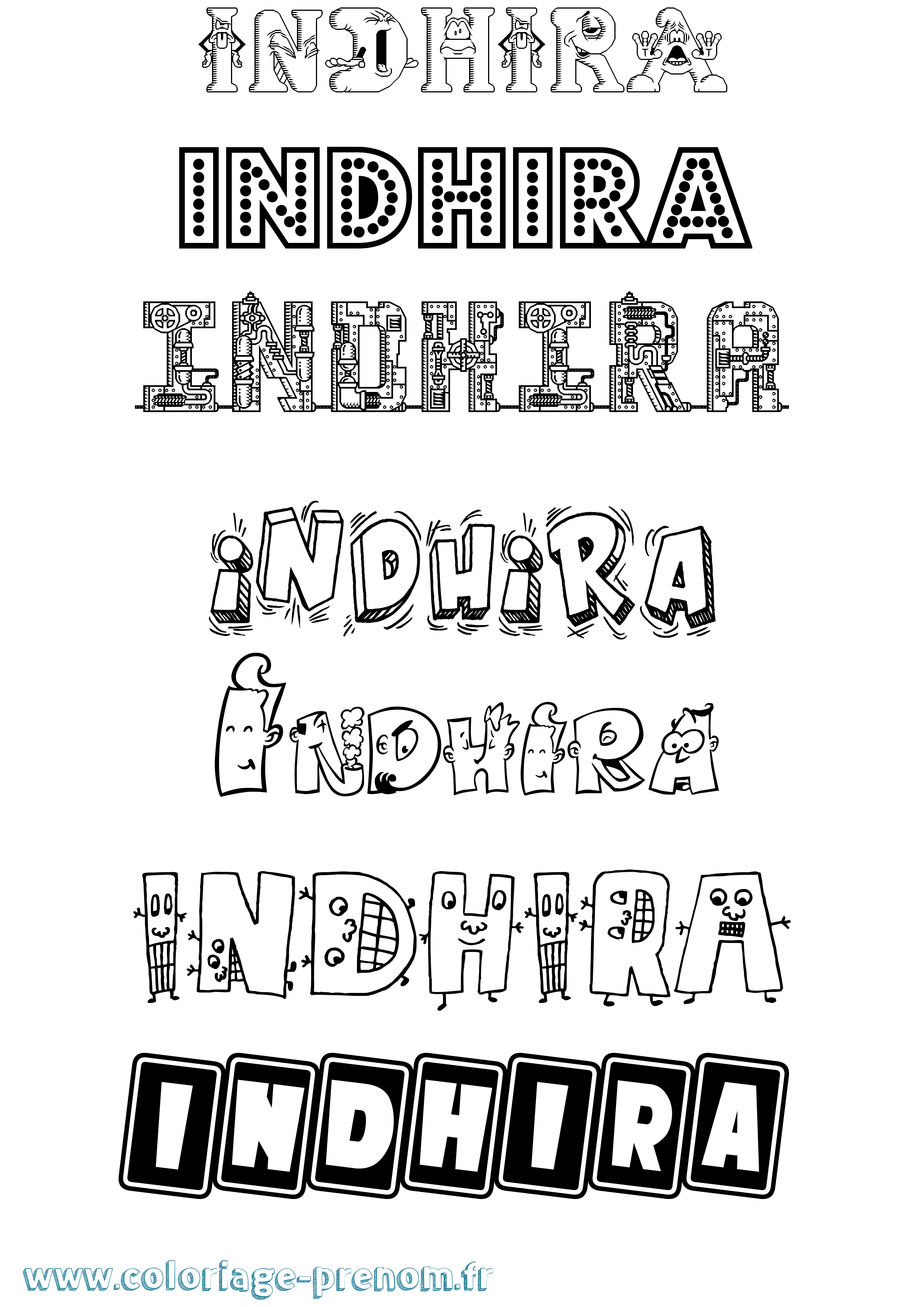 Coloriage Indhira Fun Coloriage prénom Indhira Fun