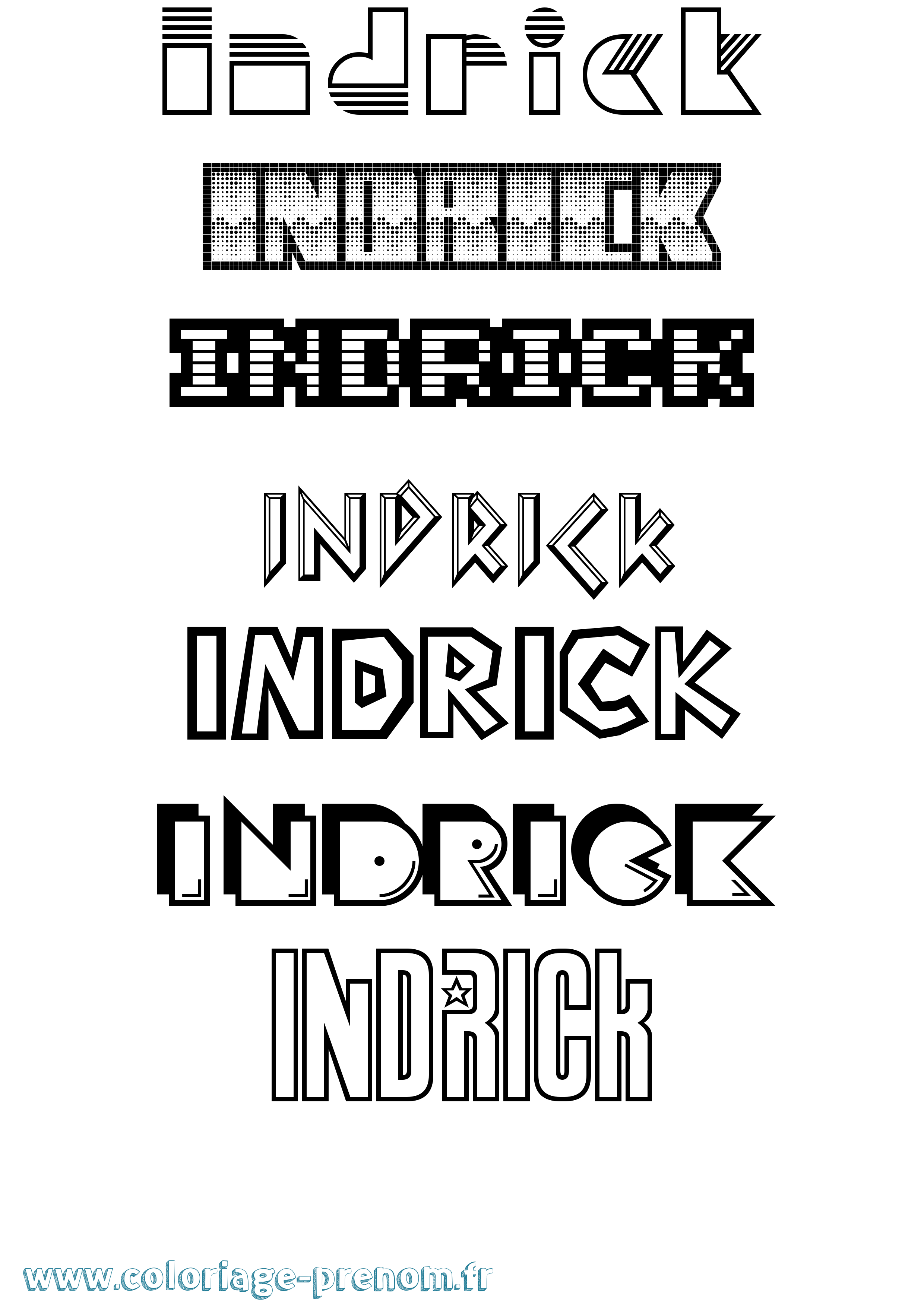 Coloriage Indrick Jeux Vidéos Coloriage prénom Indrick Jeux Vidéos