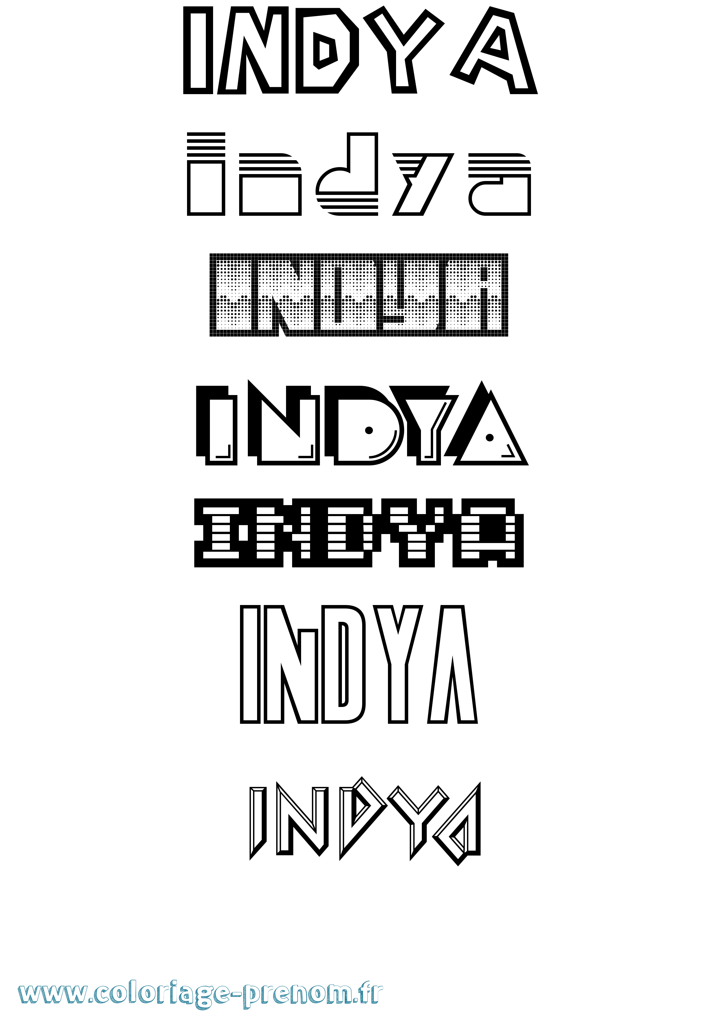 Coloriage Indya Jeux Vidéos Coloriage prénom Indya Jeux Vidéos