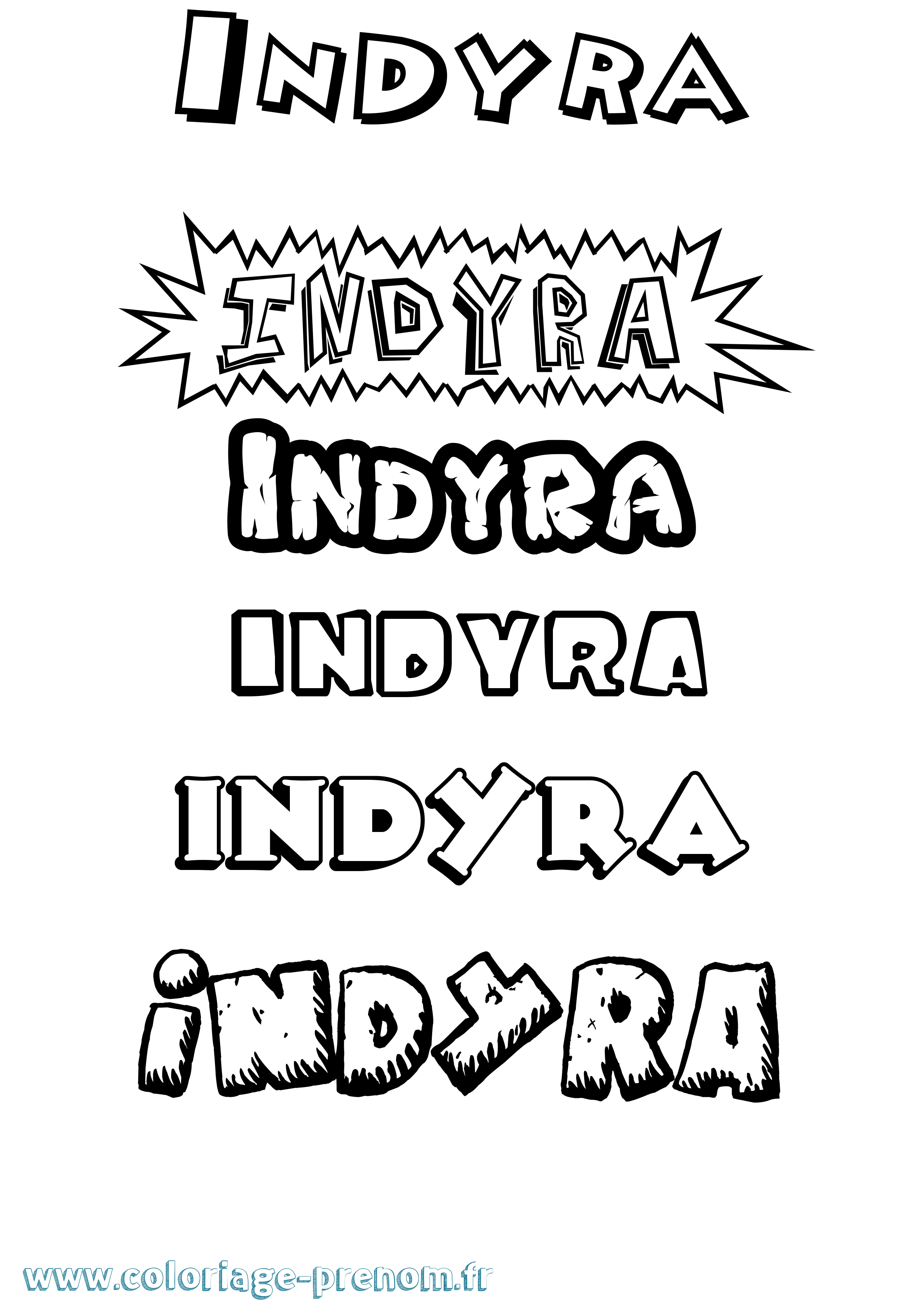 Coloriage Indyra Dessin Animé Coloriage prénom Indyra Dessin Animé