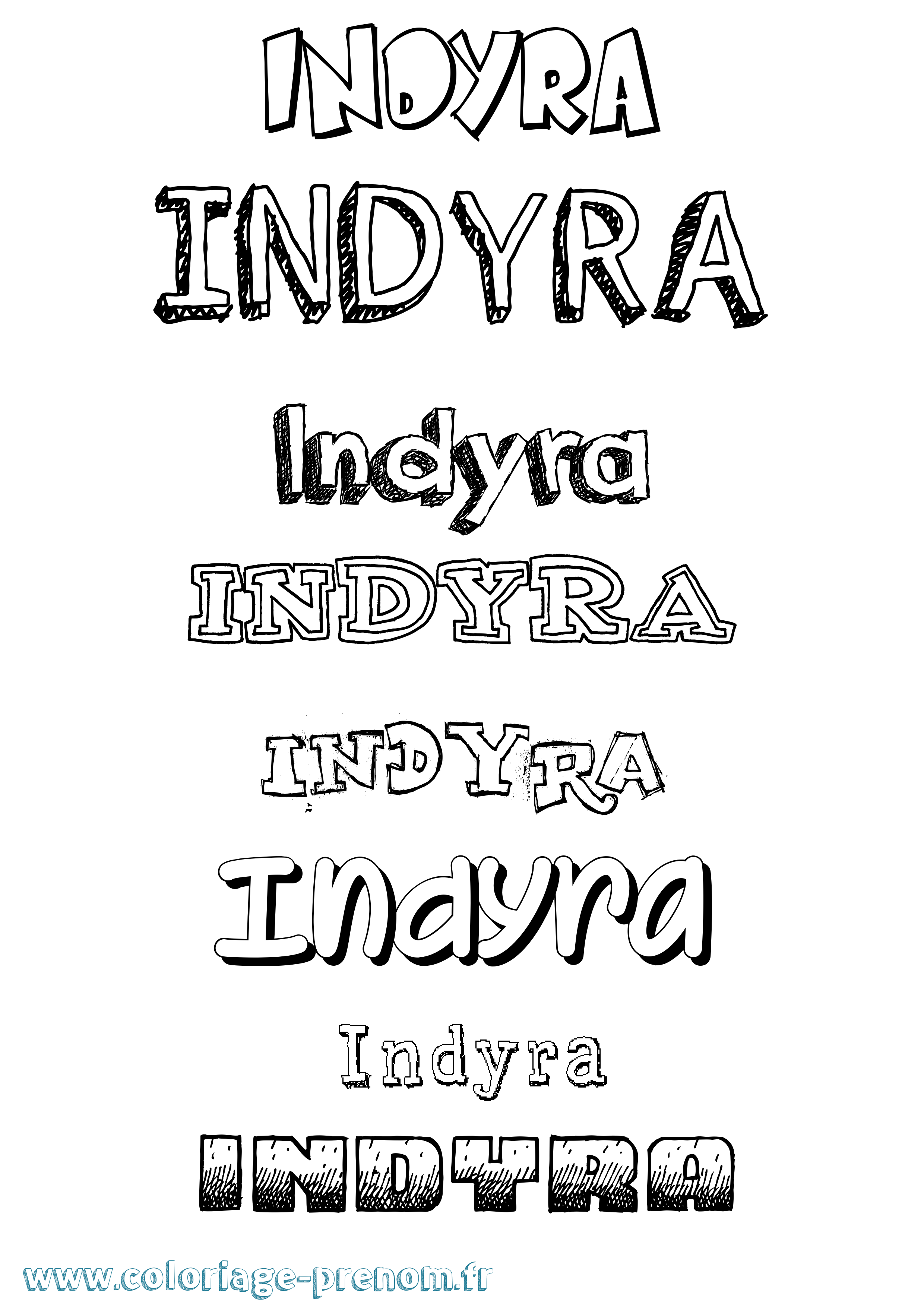 Coloriage Indyra Dessiné Coloriage prénom Indyra Dessiné
