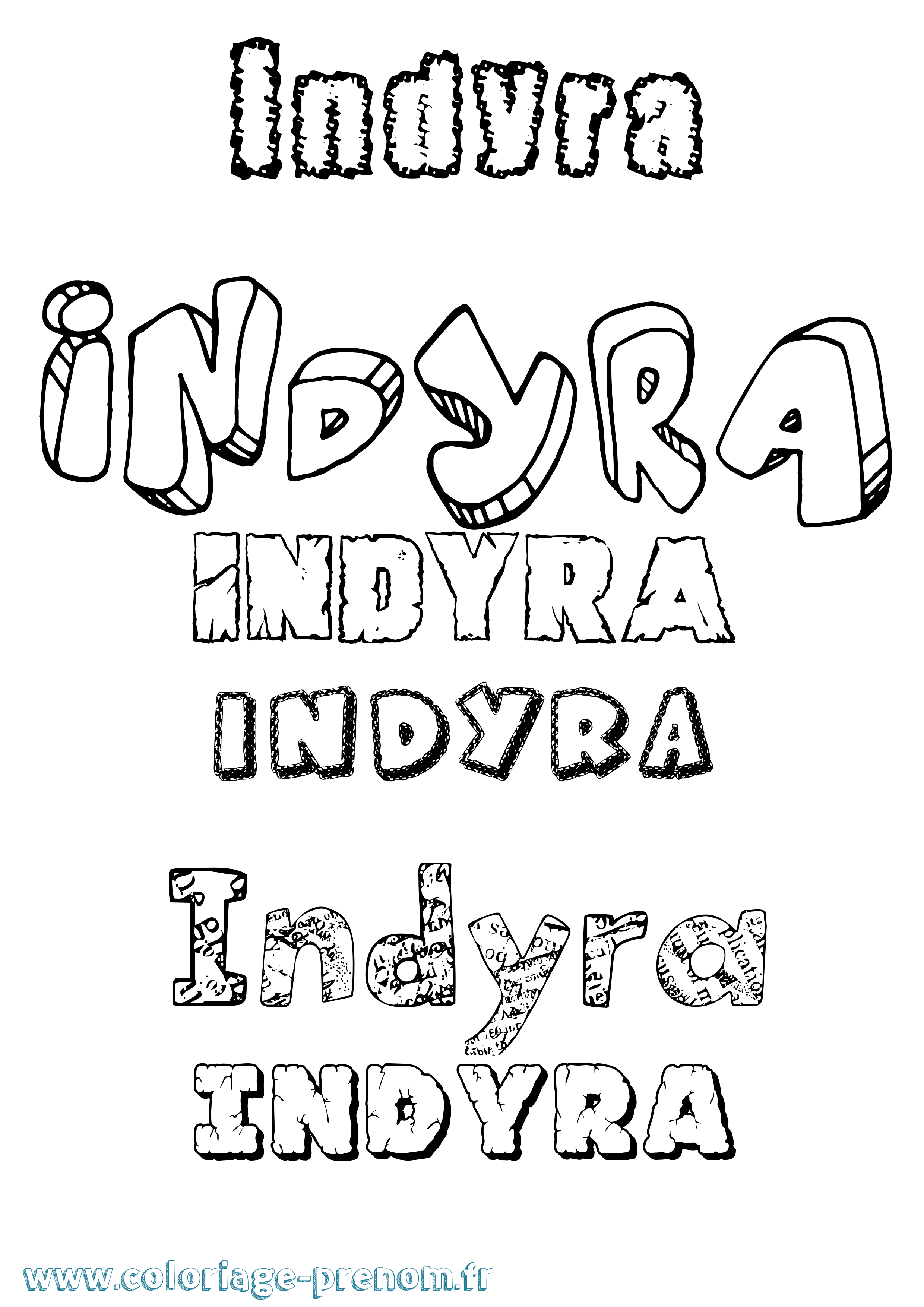 Coloriage Indyra Destructuré Coloriage prénom Indyra Destructuré