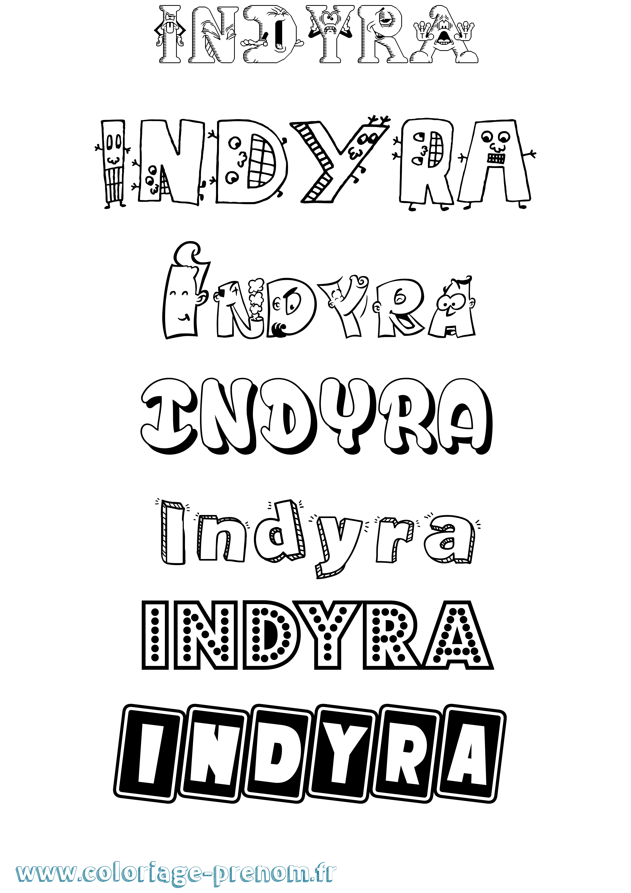 Coloriage Indyra Fun Coloriage prénom Indyra Fun