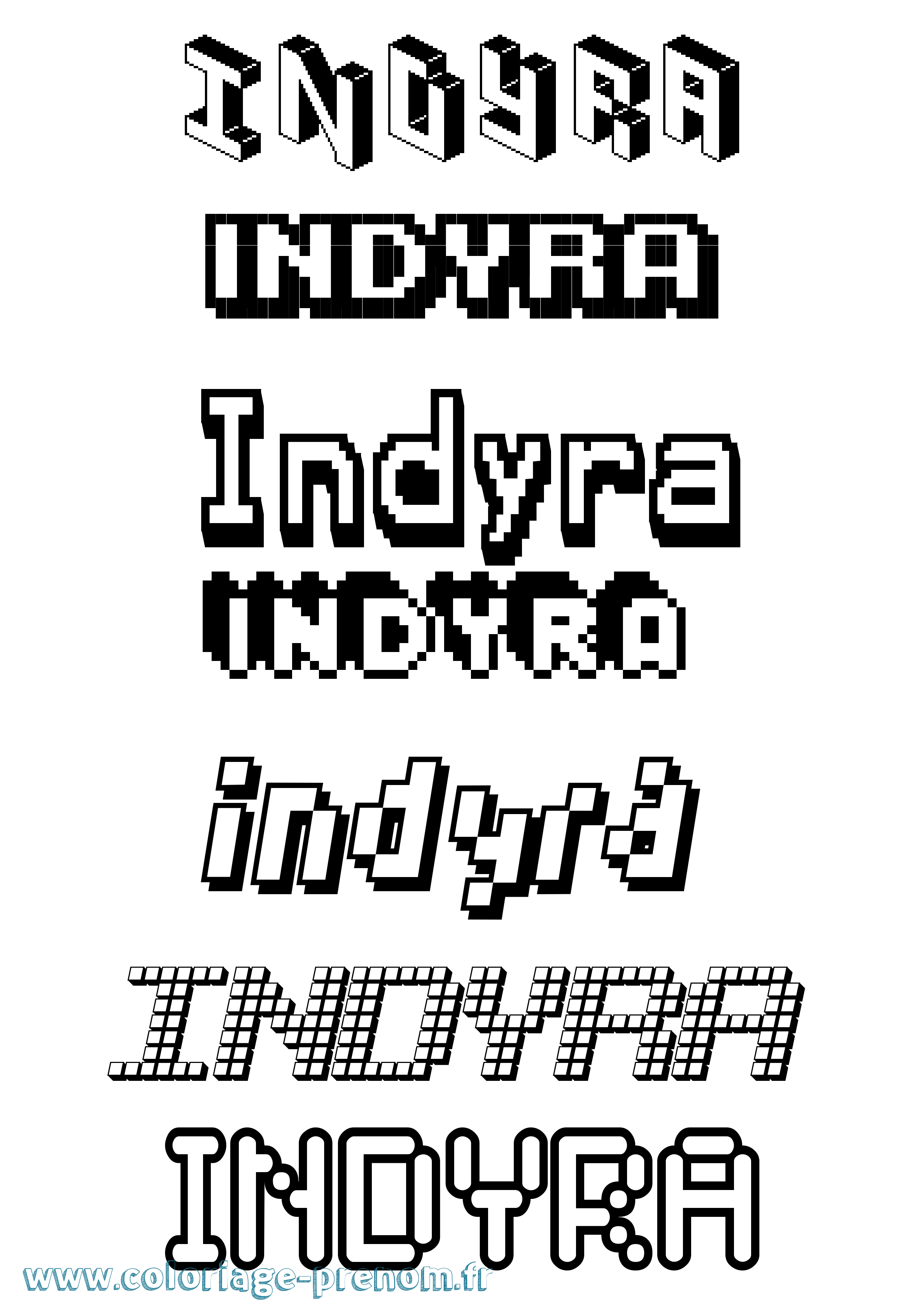 Coloriage Indyra Pixel Coloriage prénom Indyra Pixel