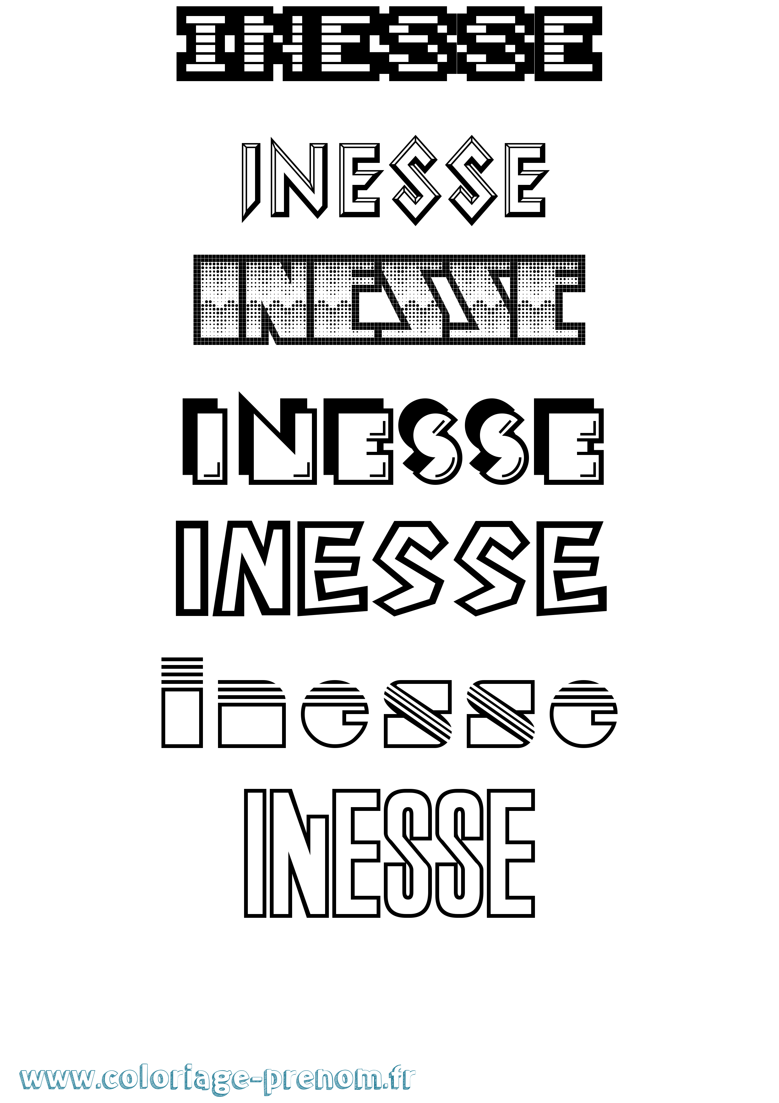Coloriage Inesse Jeux Vidéos Coloriage prénom Inesse Jeux Vidéos
