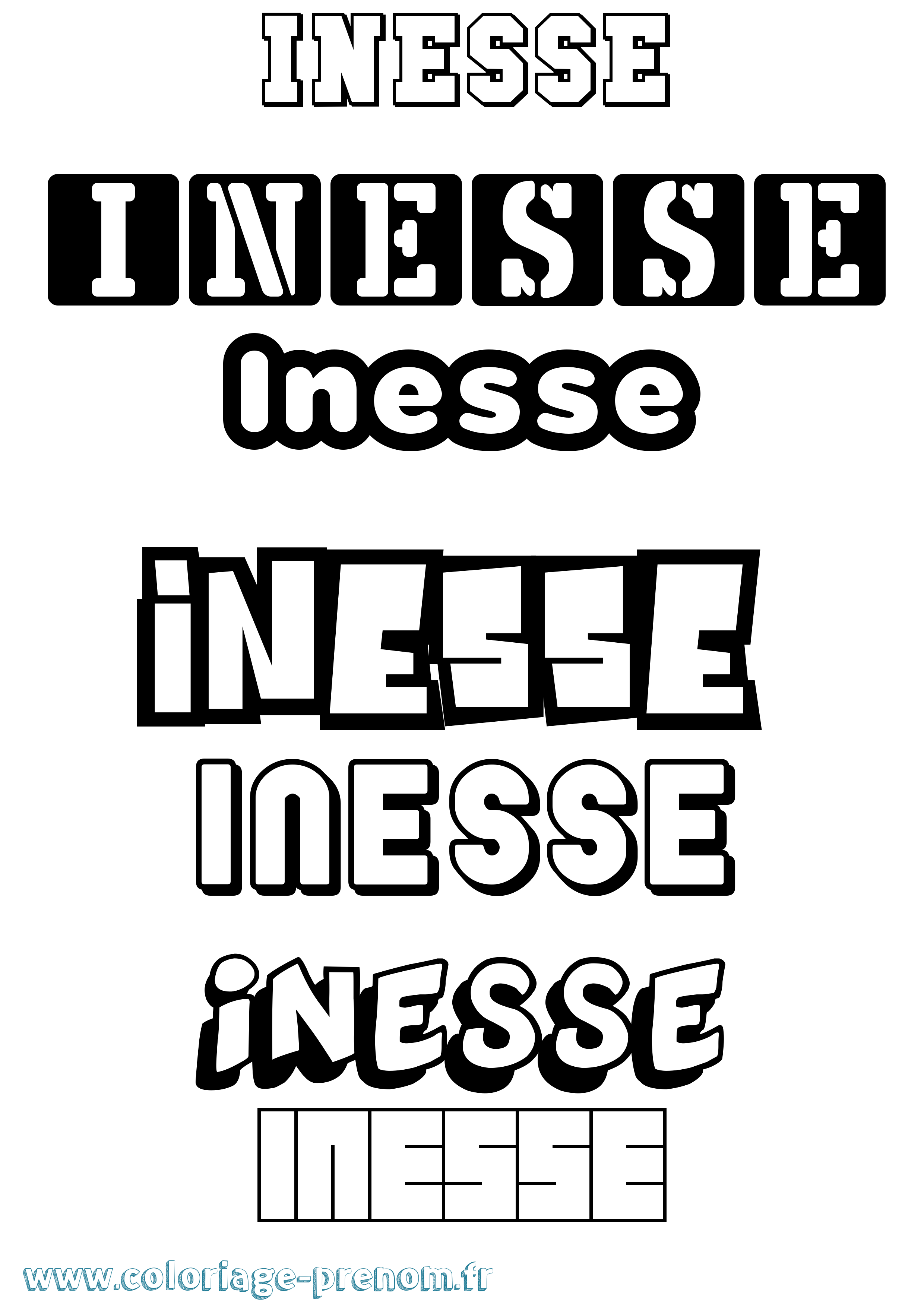 Coloriage Inesse Simple Coloriage prénom Inesse Simple