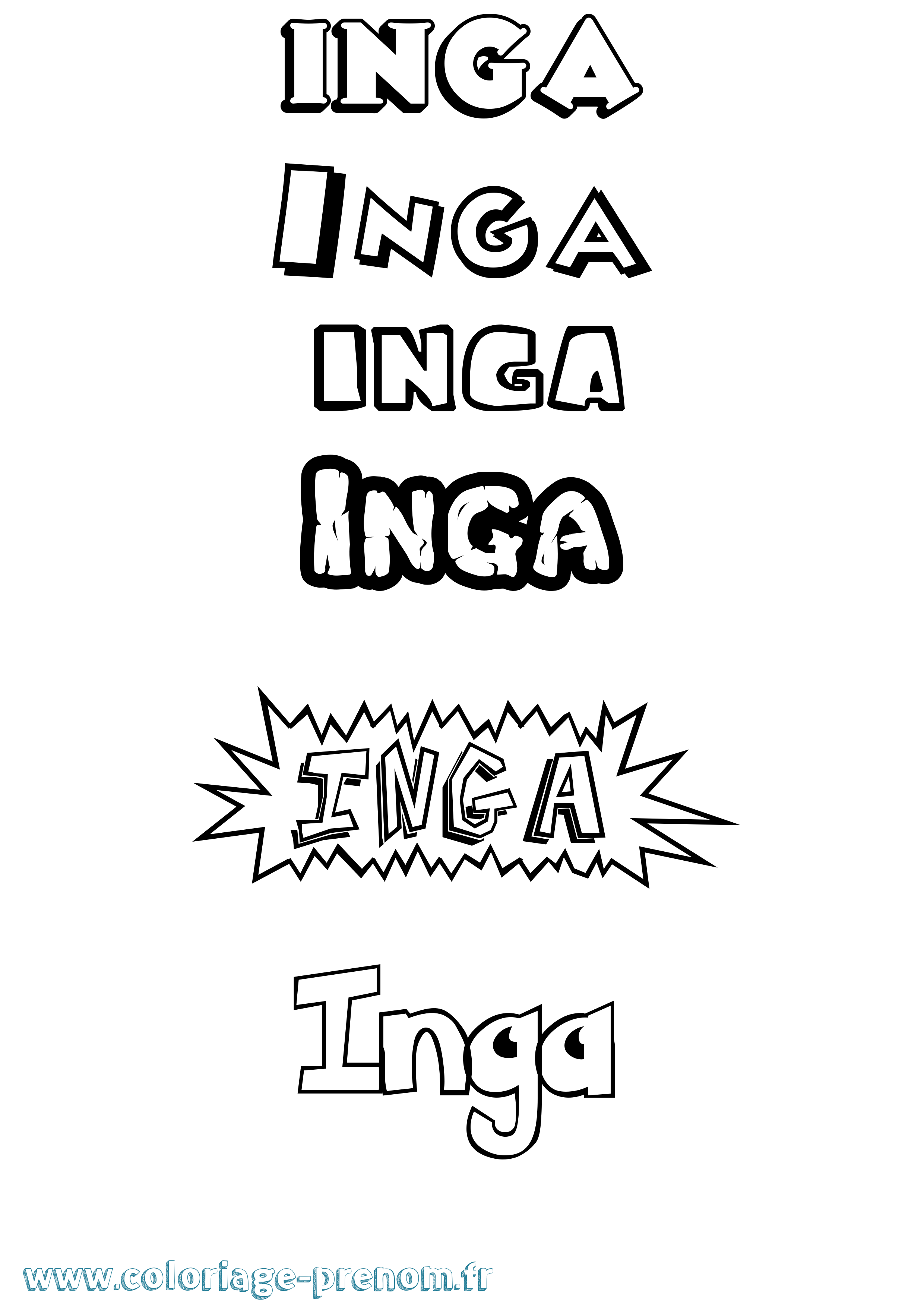 Coloriage Inga Dessin Animé Coloriage prénom Inga Dessin Animé