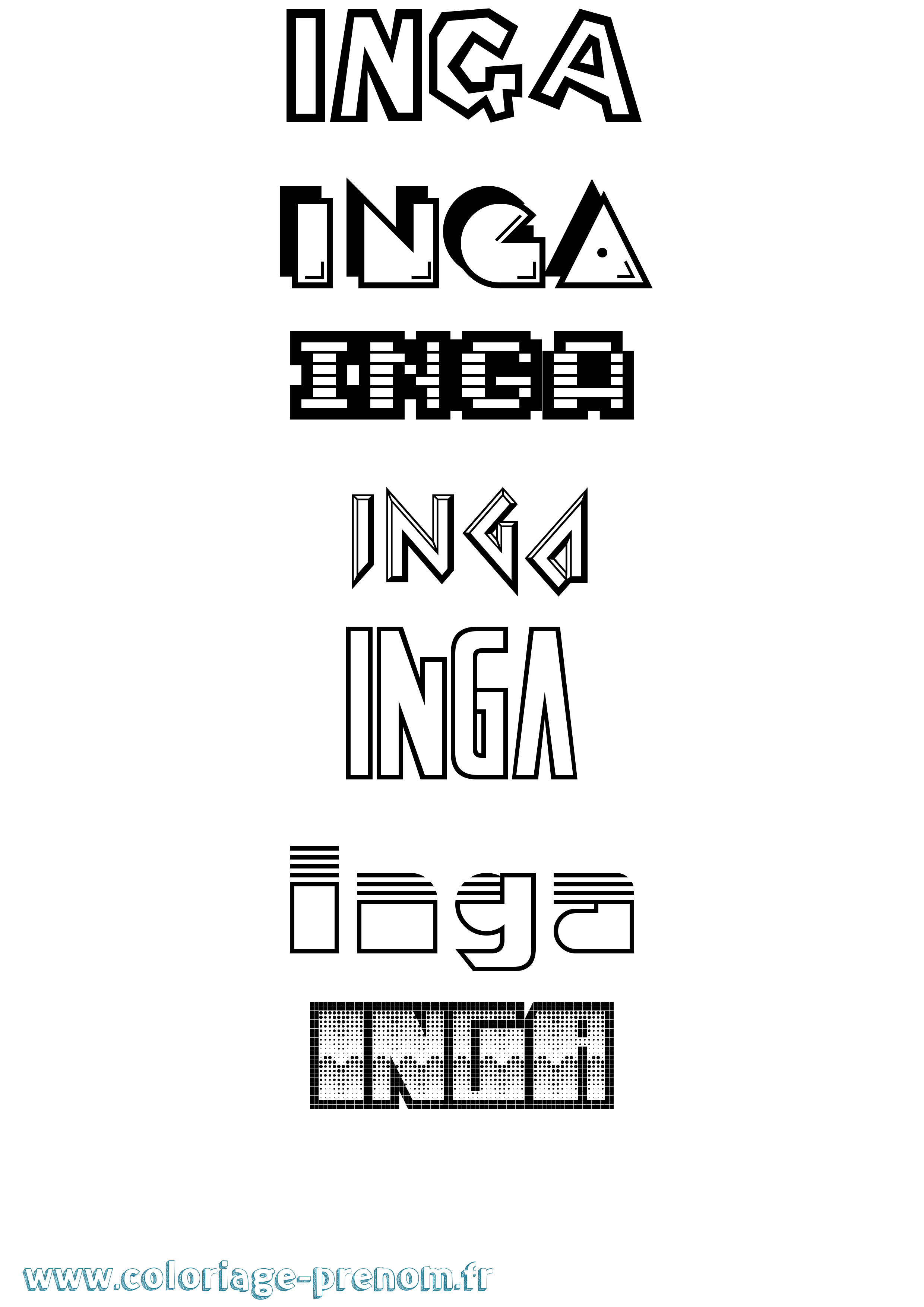 Coloriage Inga Jeux Vidéos Coloriage prénom Inga Jeux Vidéos