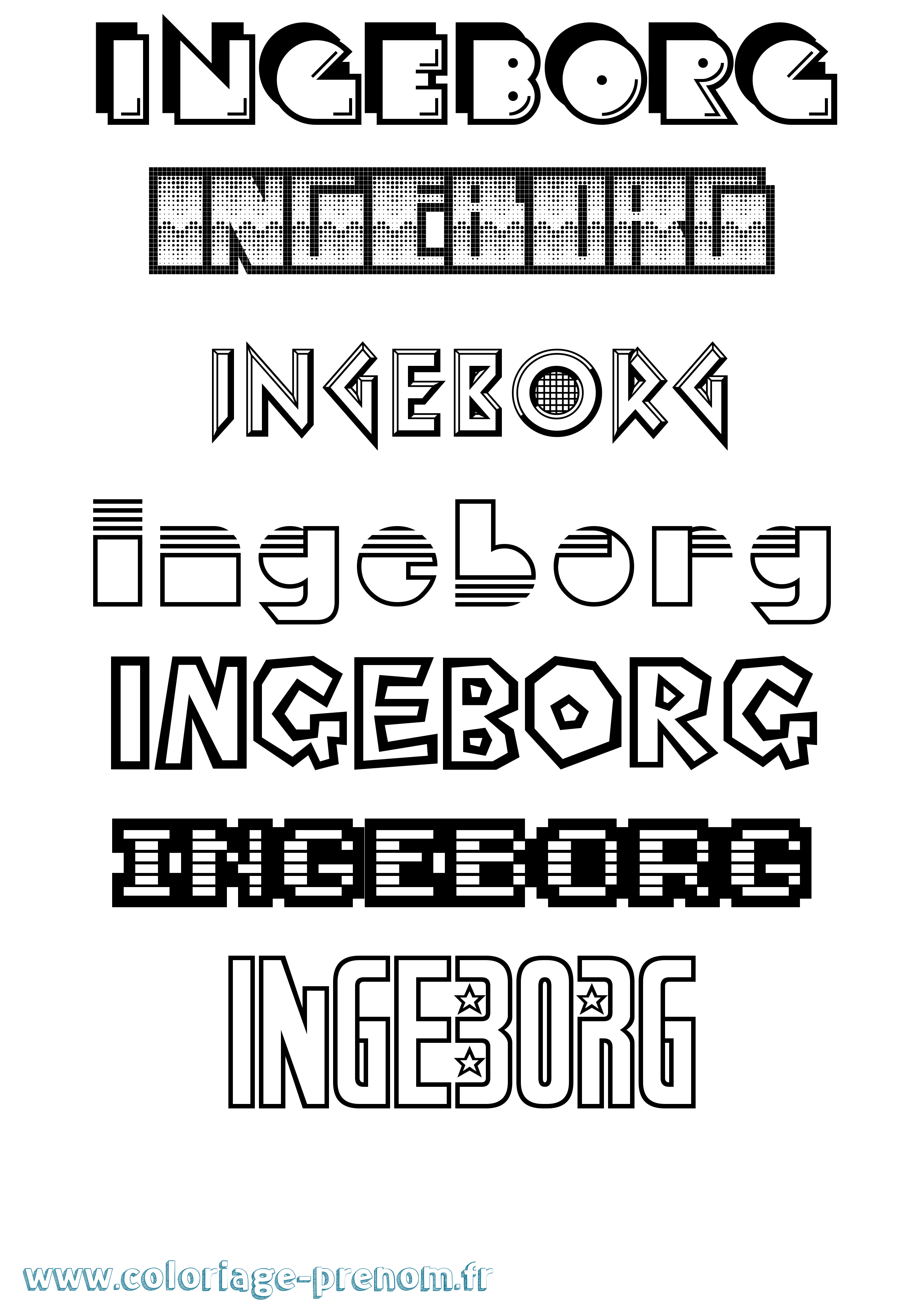 Coloriage Ingeborg Jeux Vidéos Coloriage prénom Ingeborg Jeux Vidéos