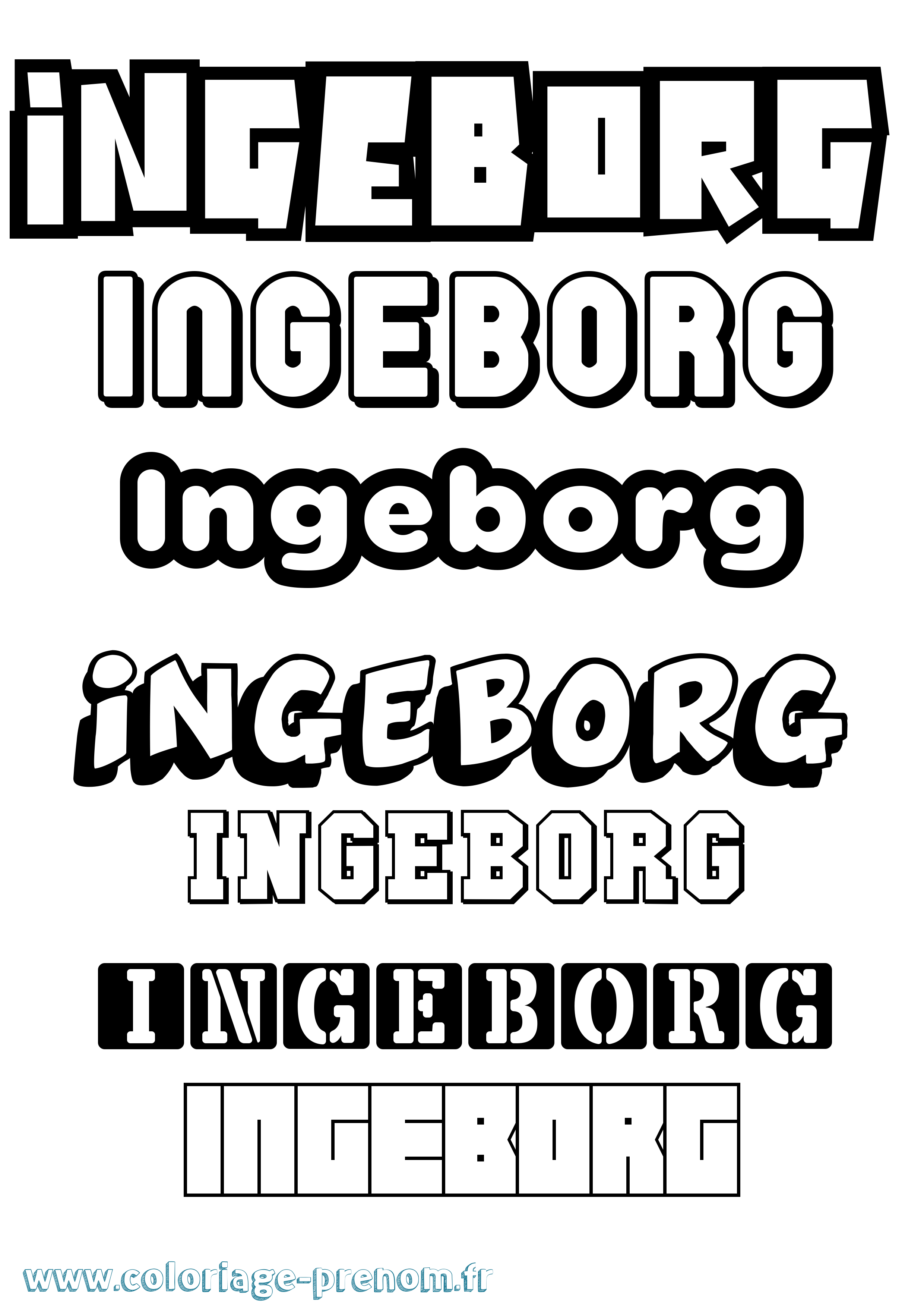 Coloriage Ingeborg Simple Coloriage prénom Ingeborg Simple