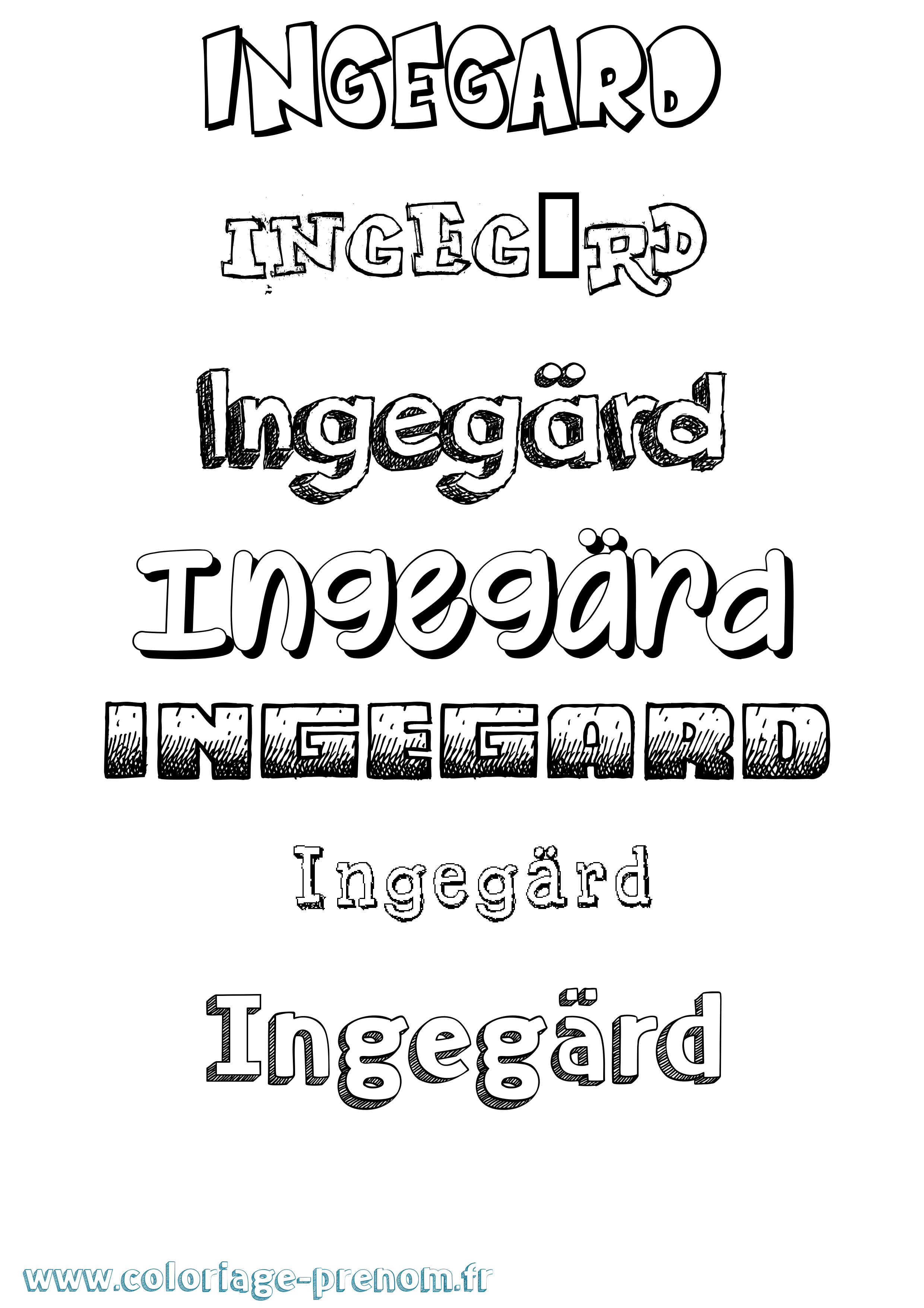 Coloriage Ingegärd Dessiné Coloriage prénom Ingegärd Dessiné