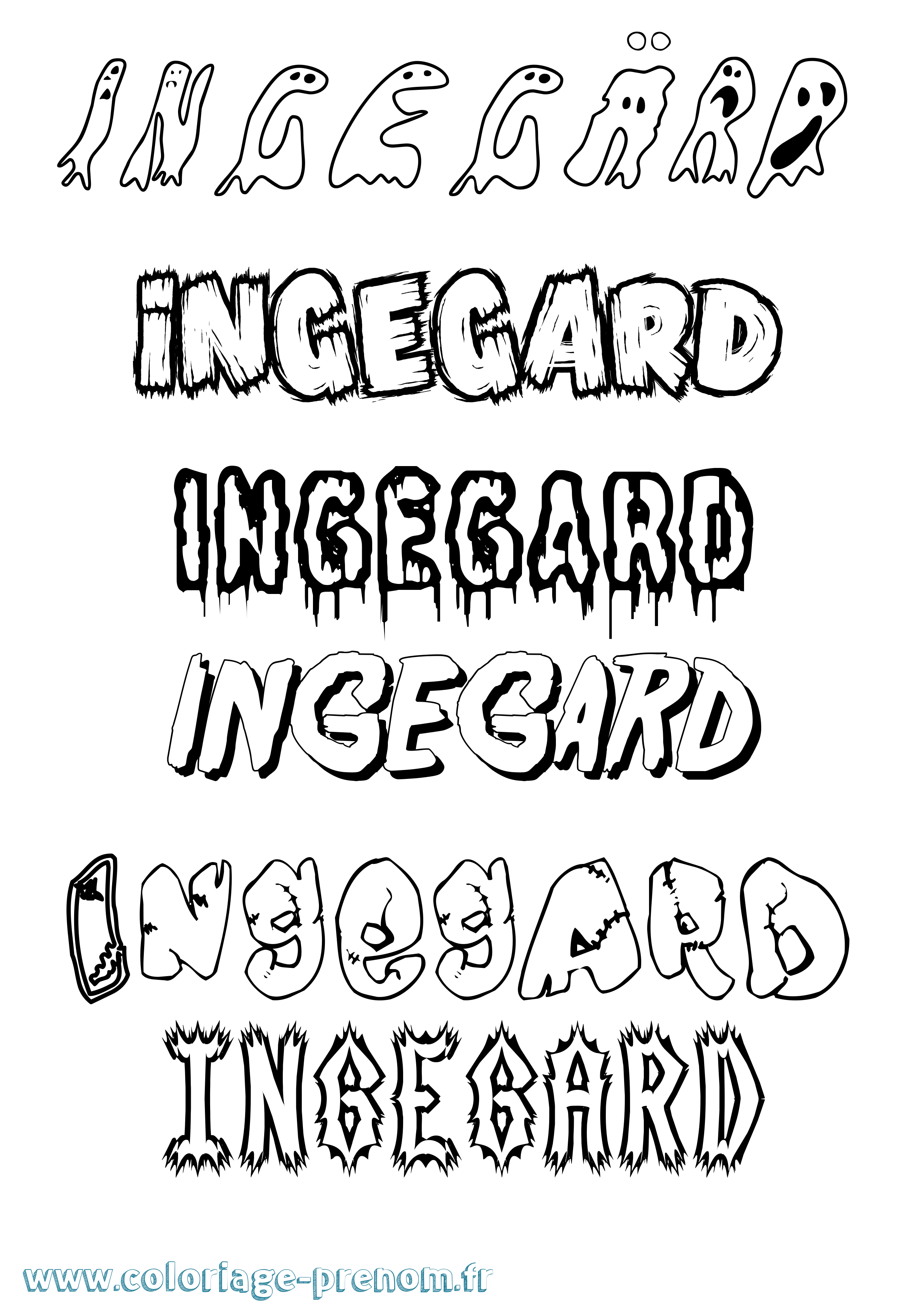 Coloriage Ingegärd Frisson Coloriage prénom Ingegärd Frisson