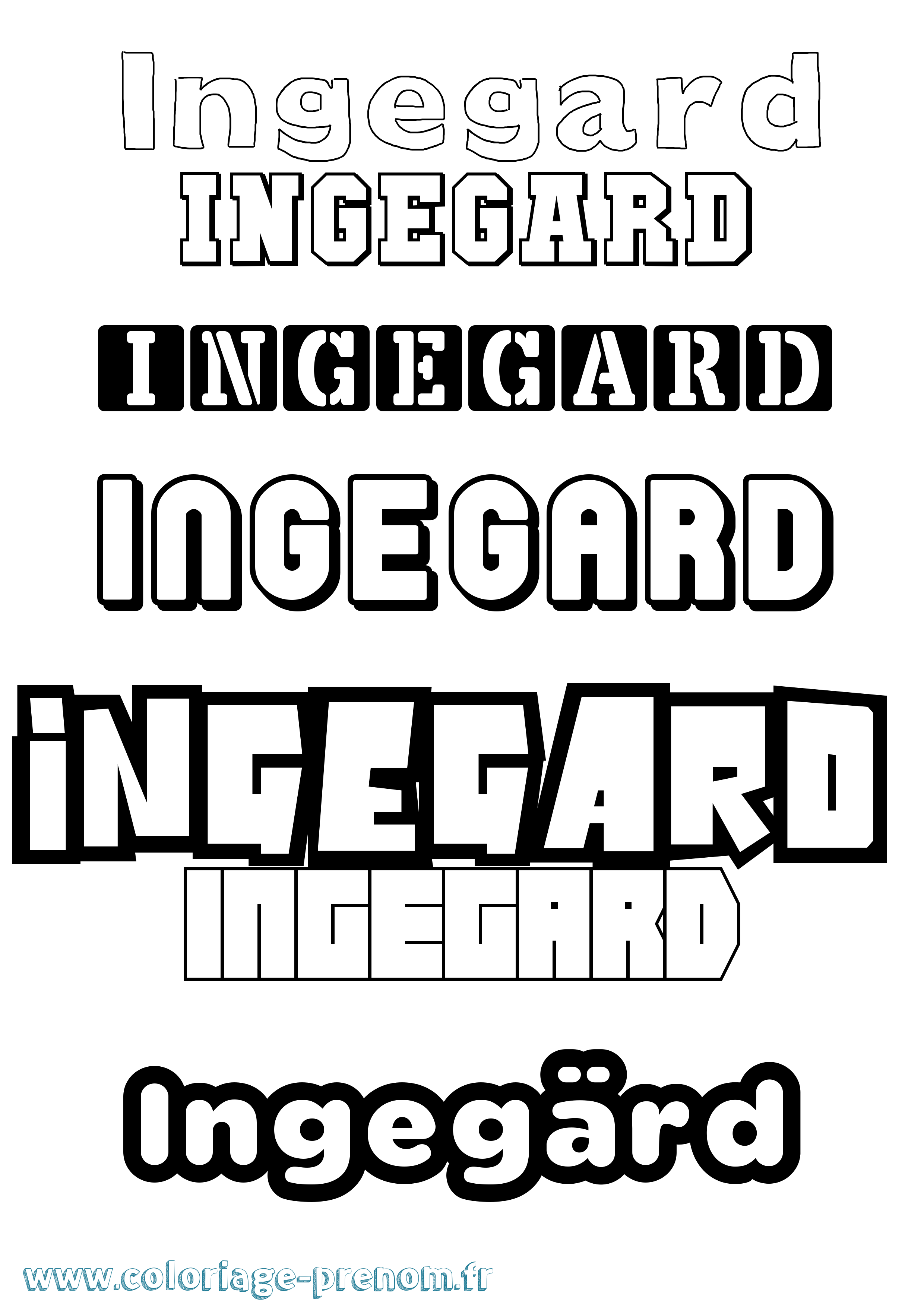 Coloriage Ingegärd Simple Coloriage prénom Ingegärd Simple