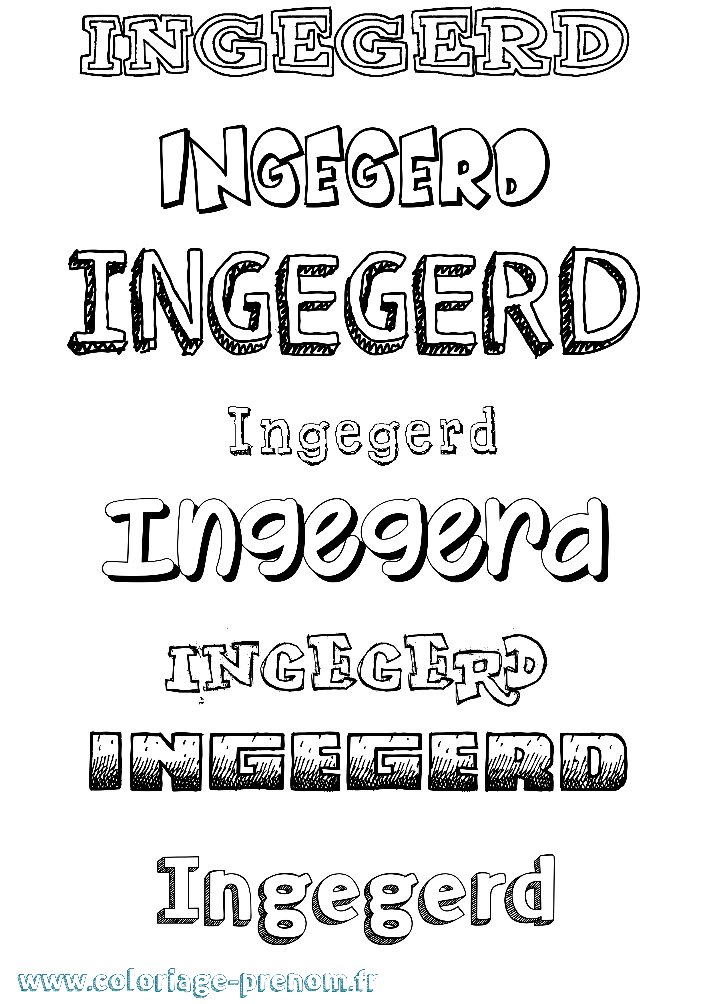 Coloriage Ingegerd Dessiné Coloriage prénom Ingegerd Dessiné