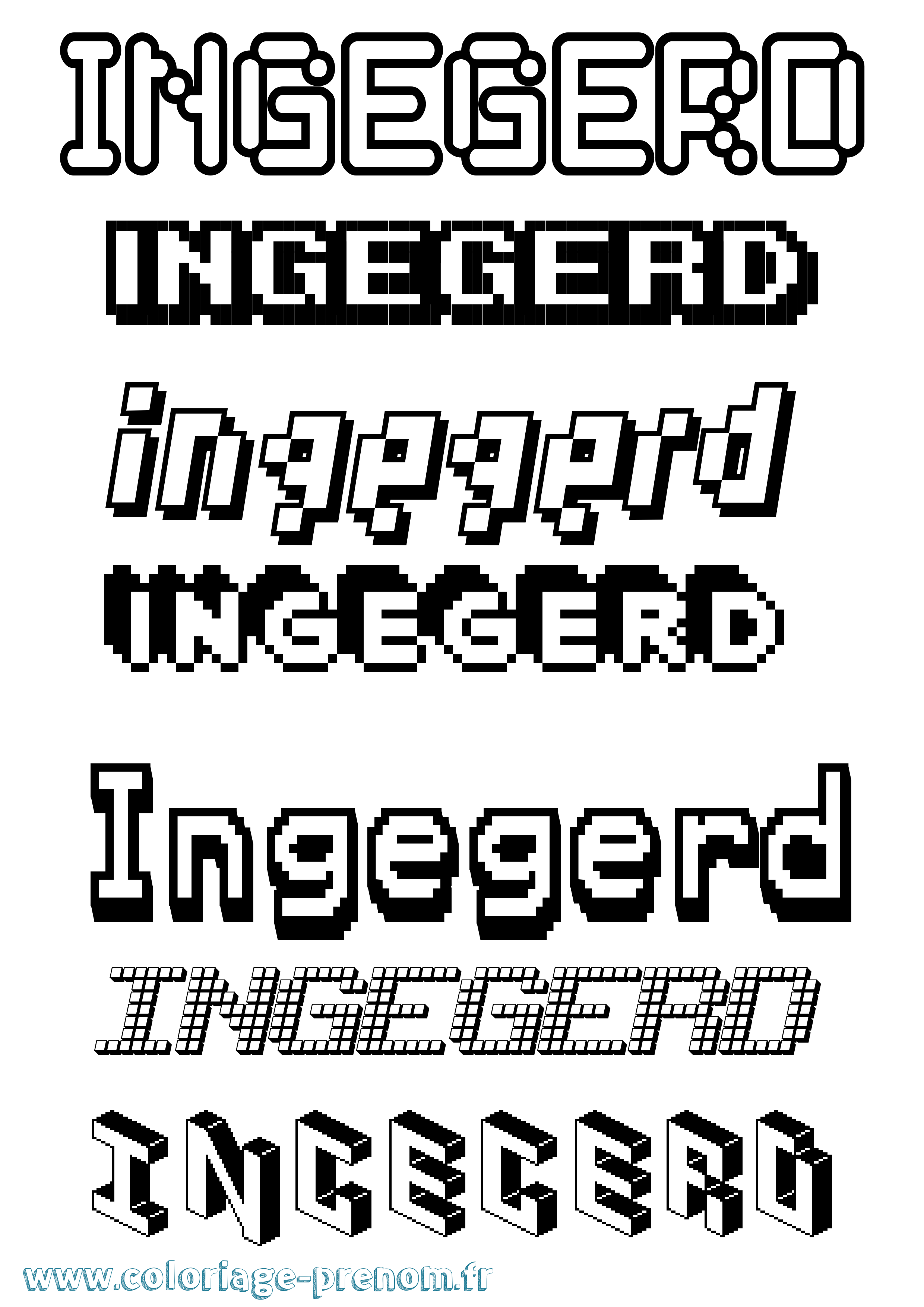 Coloriage Ingegerd Pixel Coloriage prénom Ingegerd Pixel