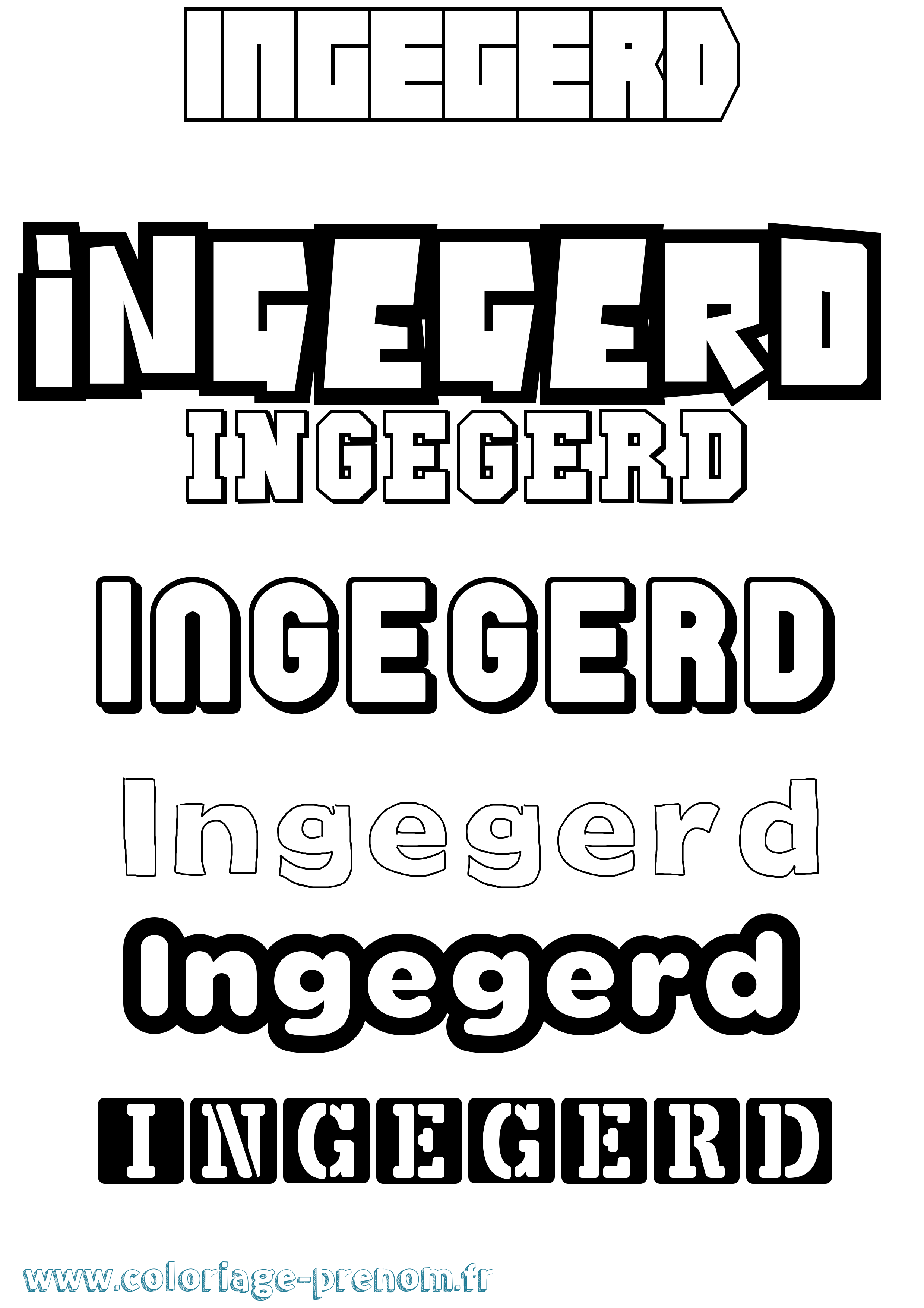 Coloriage Ingegerd Simple Coloriage prénom Ingegerd Simple