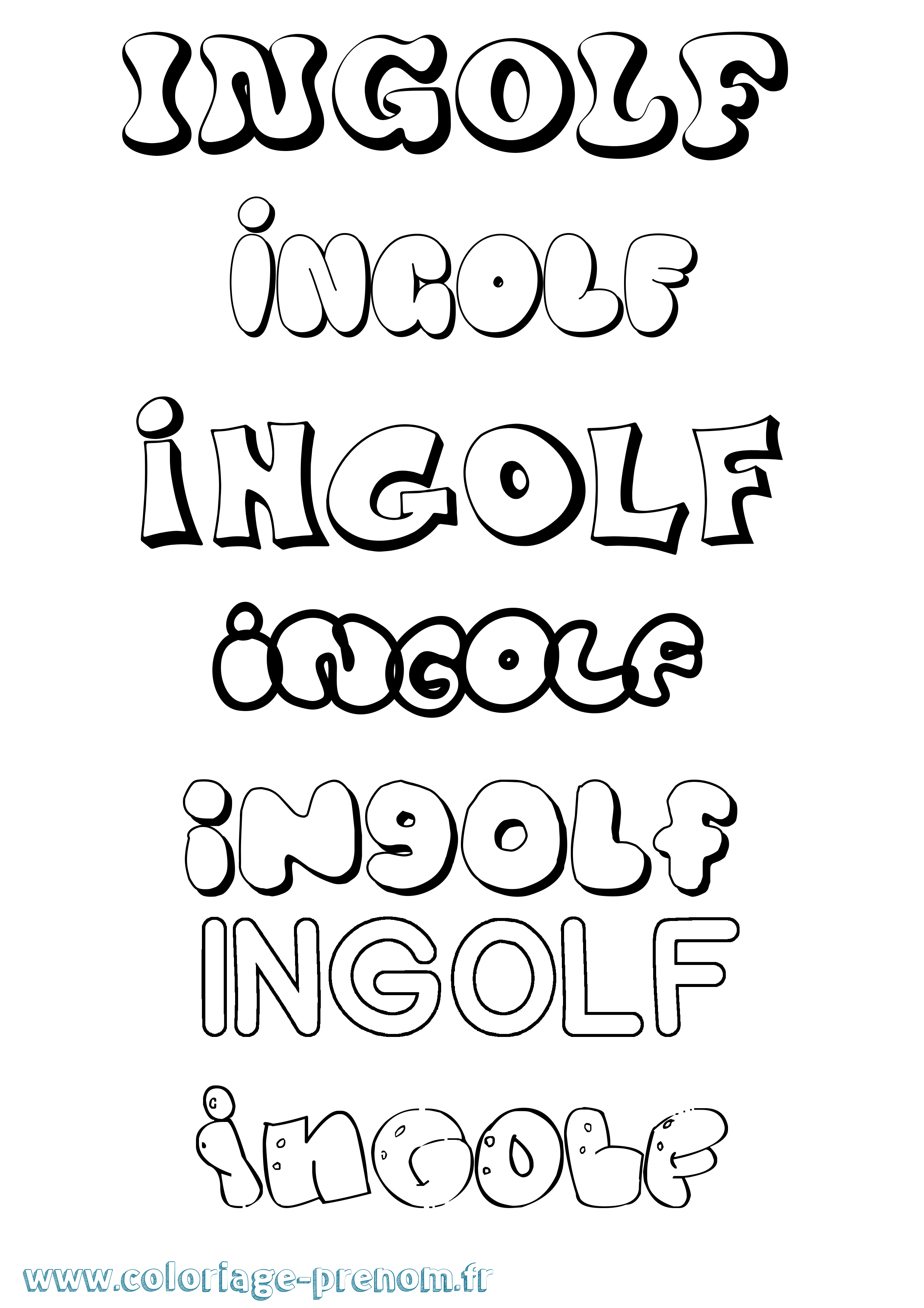 Coloriage Ingolf Bubble Coloriage prénom Ingolf Bubble