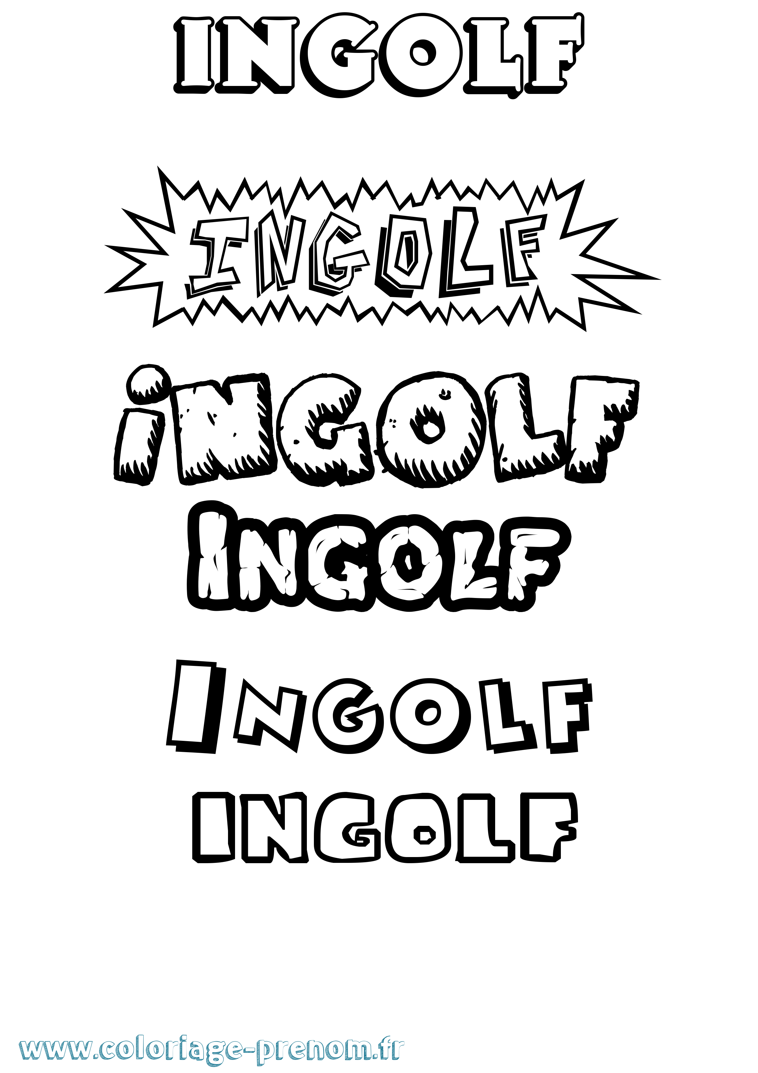 Coloriage Ingolf Dessin Animé Coloriage prénom Ingolf Dessin Animé