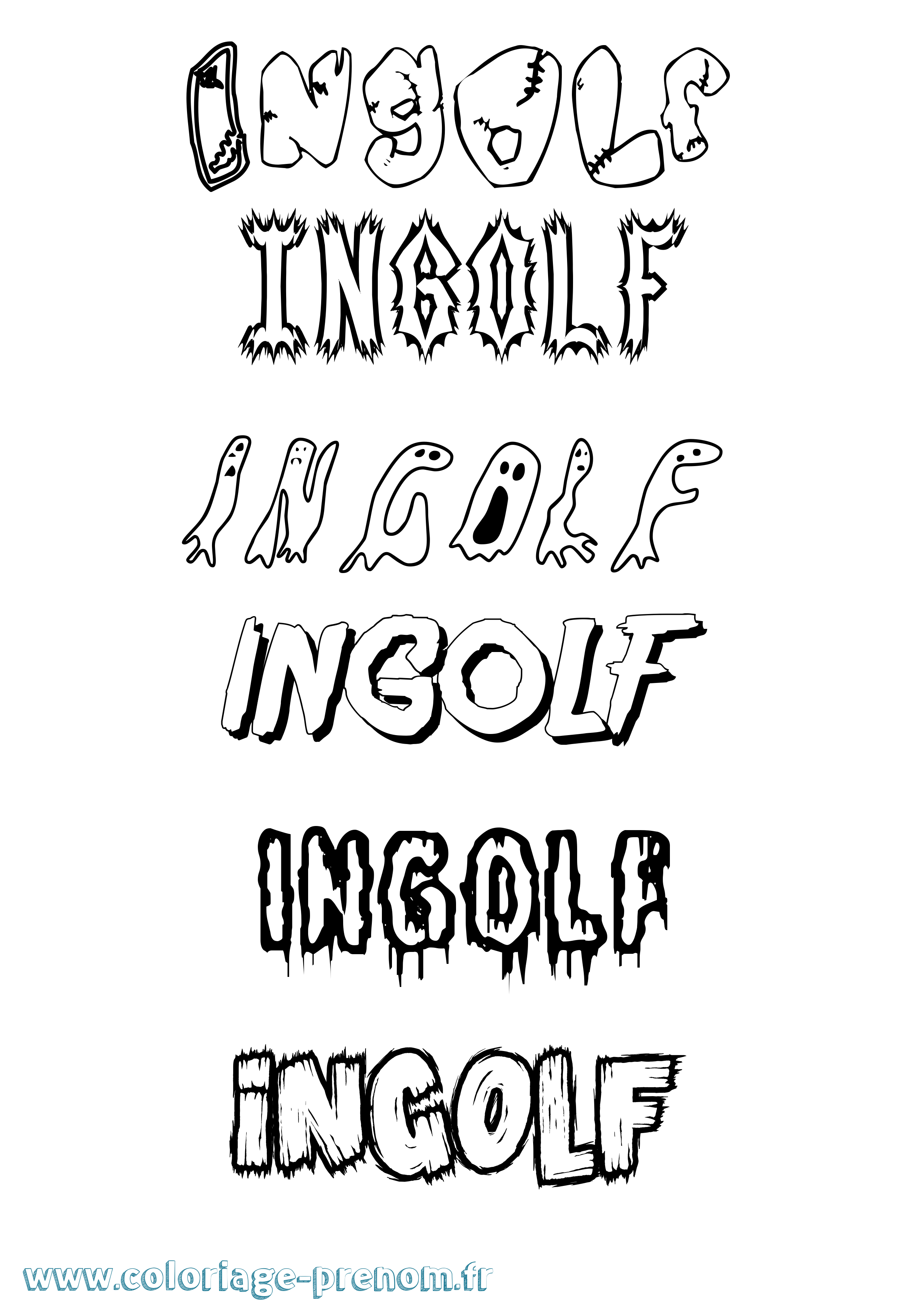 Coloriage Ingolf Frisson Coloriage prénom Ingolf Frisson