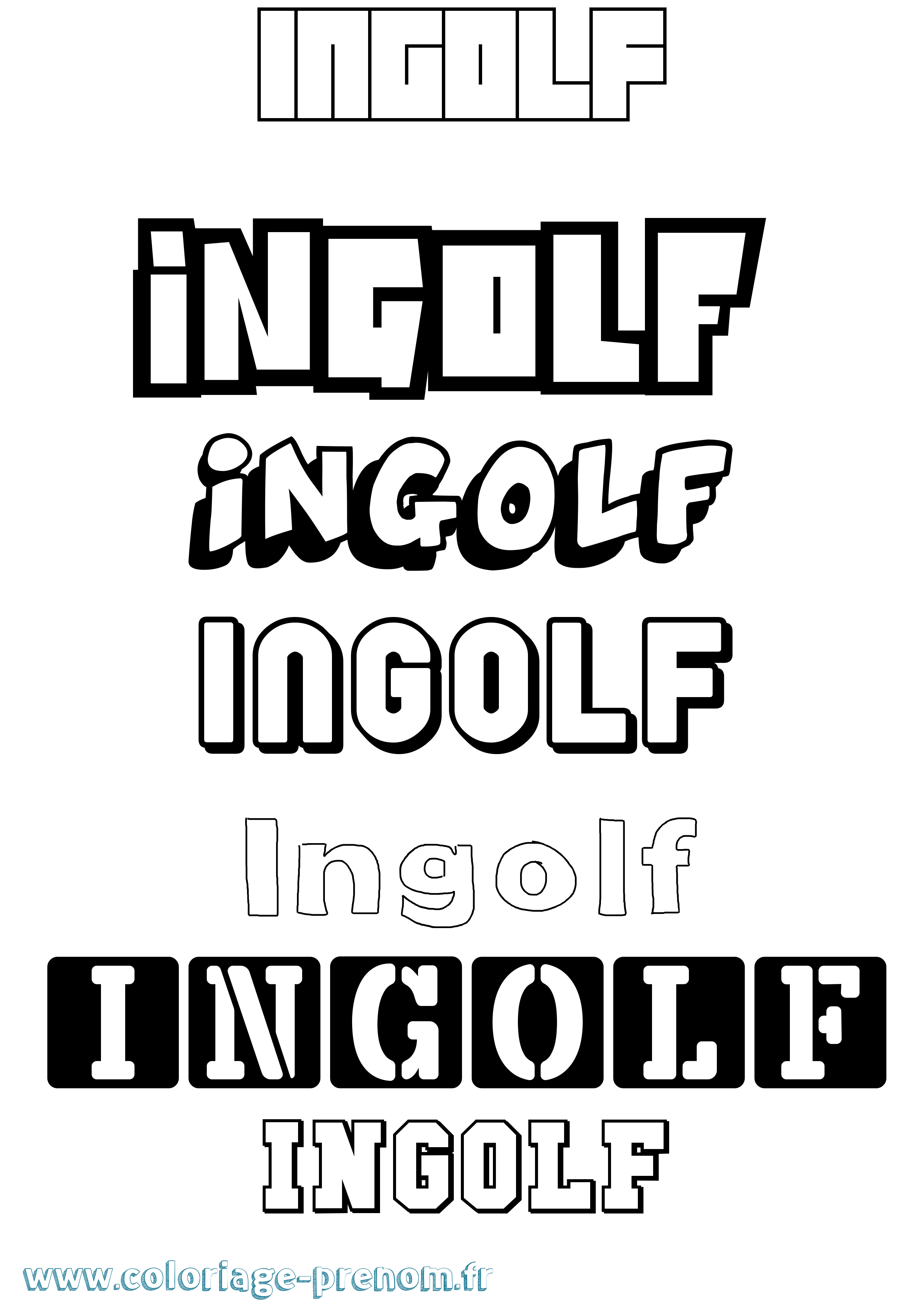 Coloriage Ingolf Simple Coloriage prénom Ingolf Simple
