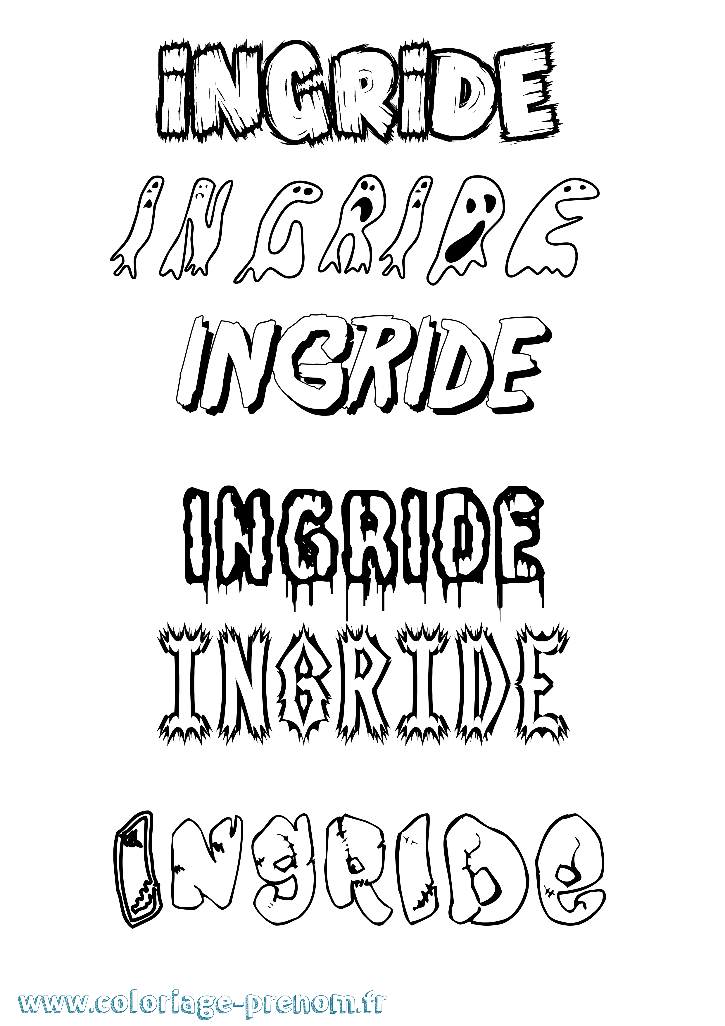 Coloriage Ingride Frisson Coloriage prénom Ingride Frisson