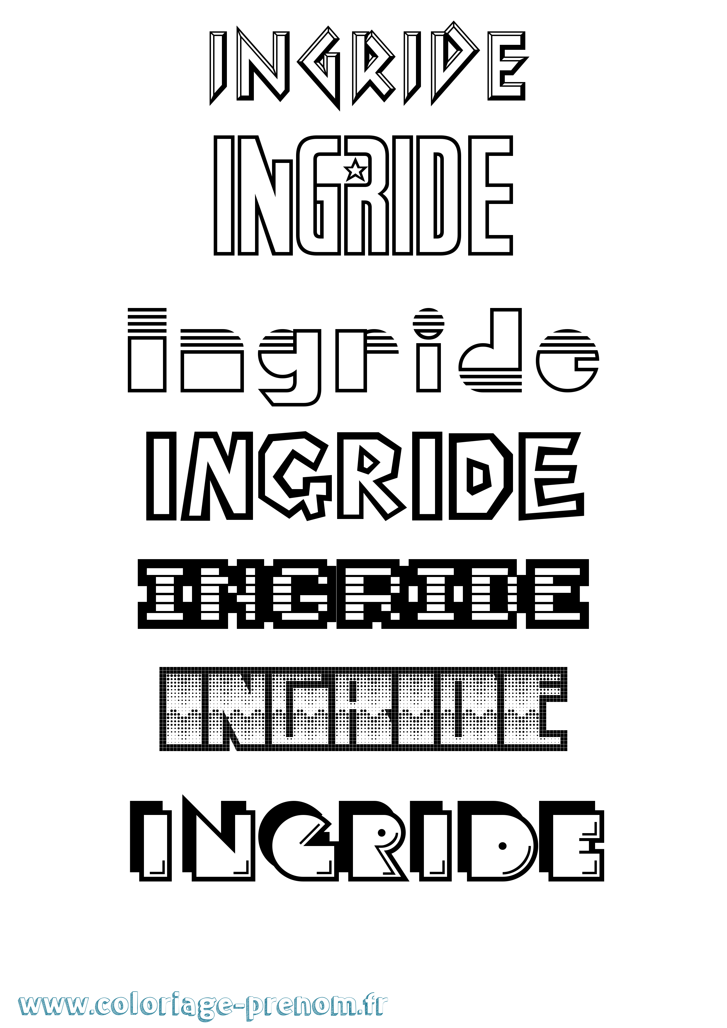 Coloriage Ingride Jeux Vidéos Coloriage prénom Ingride Jeux Vidéos