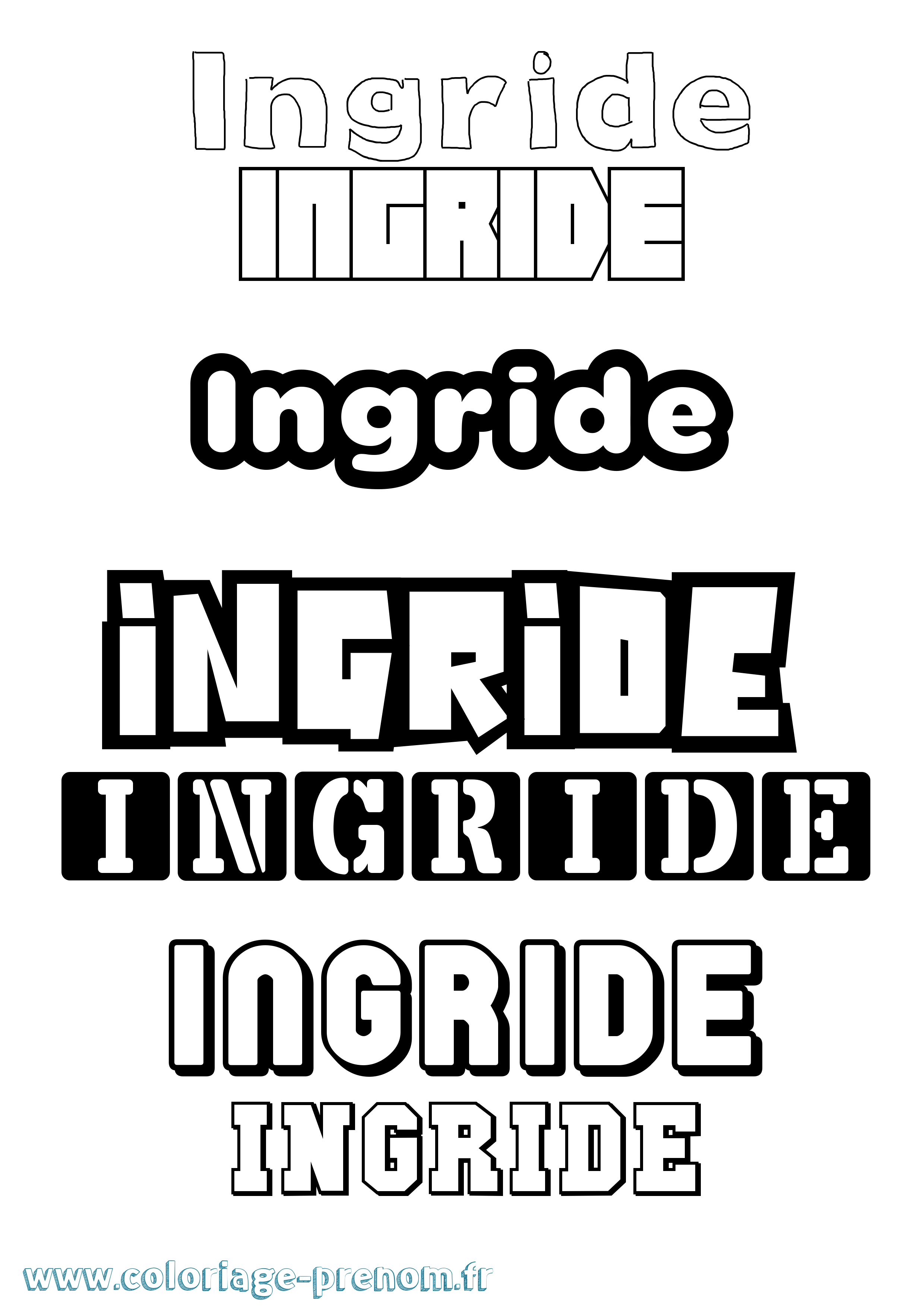 Coloriage Ingride Simple Coloriage prénom Ingride Simple