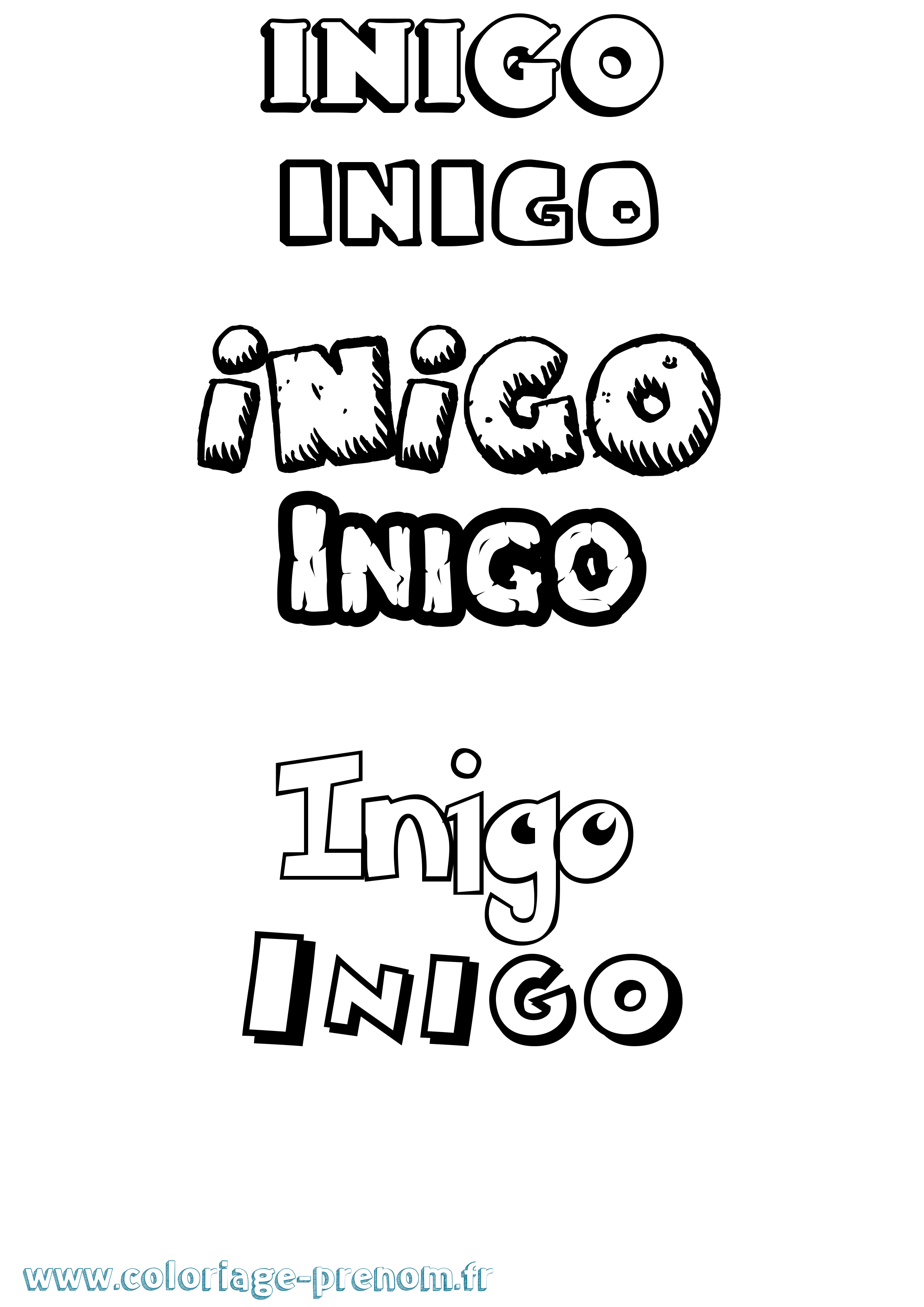 Coloriage Inigo Dessin Animé Coloriage prénom Inigo Dessin Animé