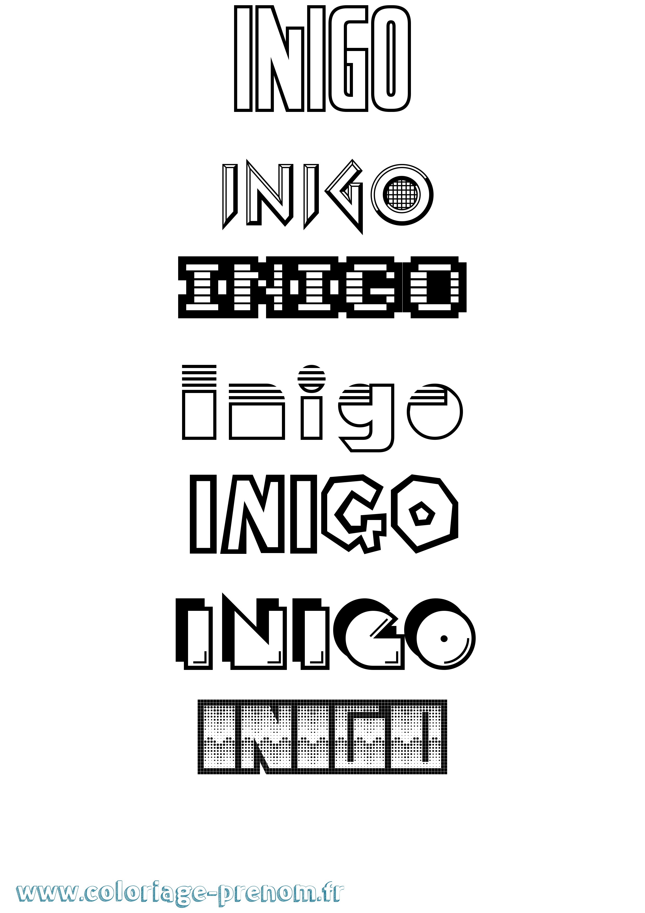 Coloriage Inigo Jeux Vidéos Coloriage prénom Inigo Jeux Vidéos