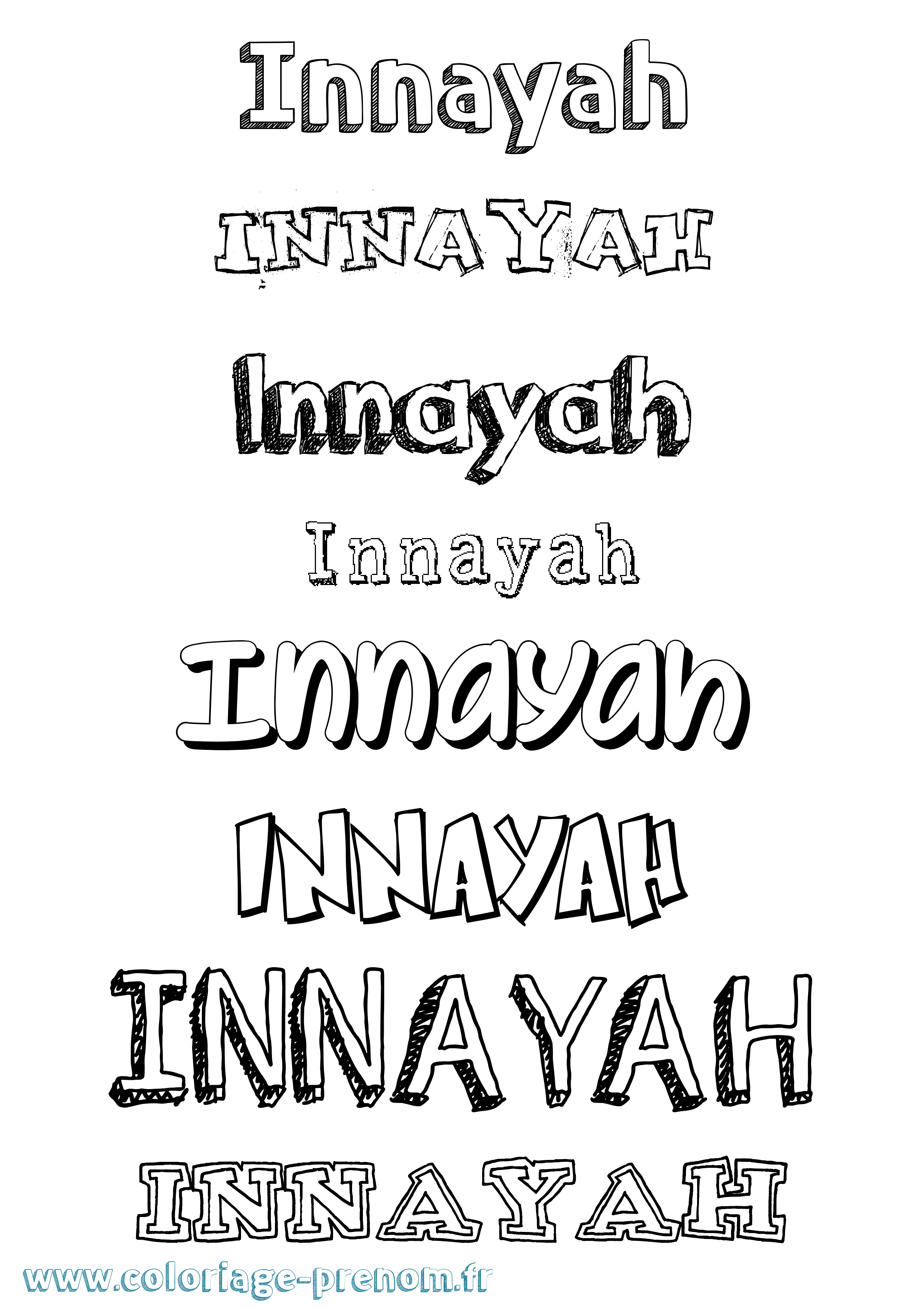 Coloriage Innayah Dessiné Coloriage prénom Innayah Dessiné