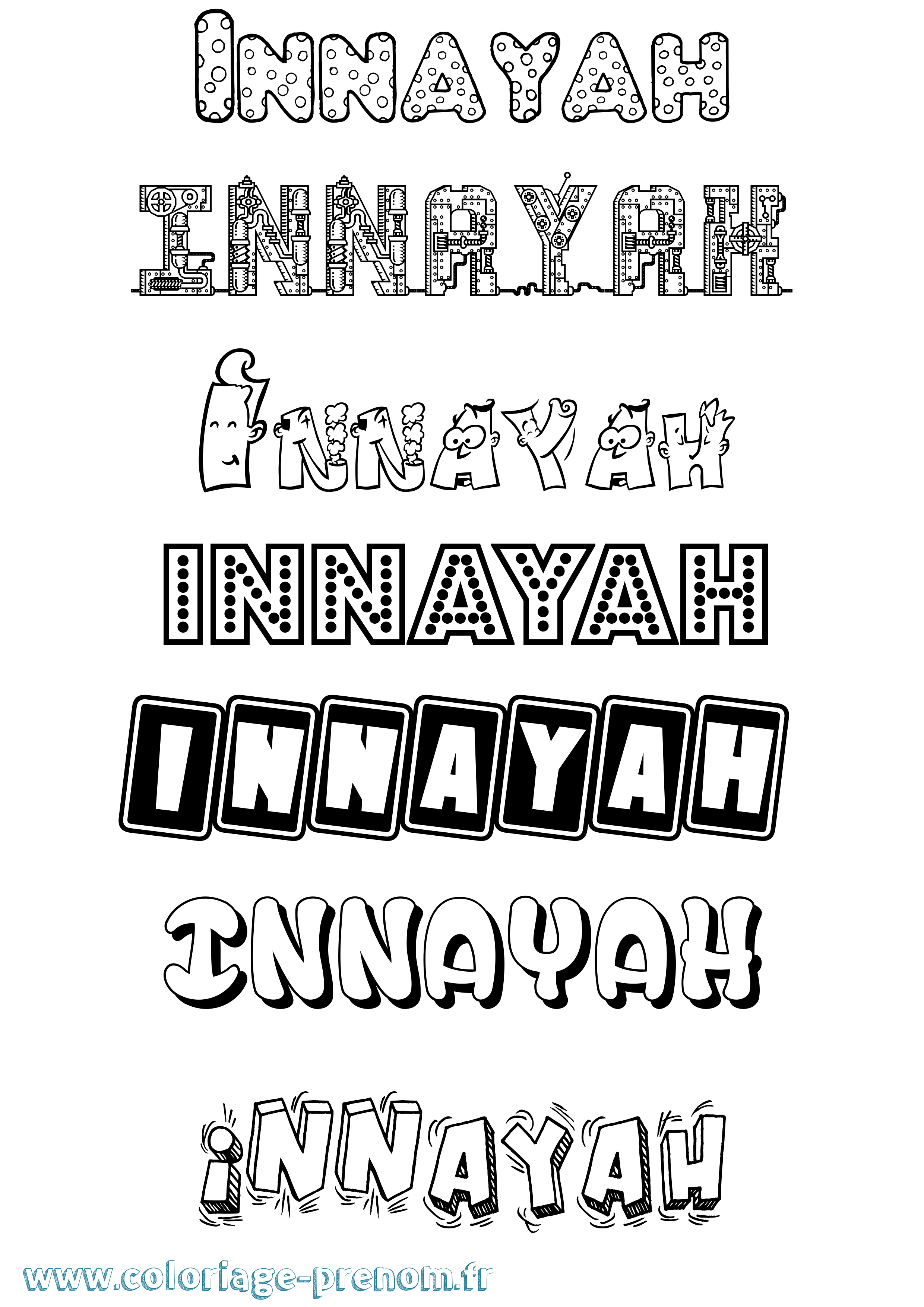 Coloriage Innayah Fun Coloriage prénom Innayah Fun