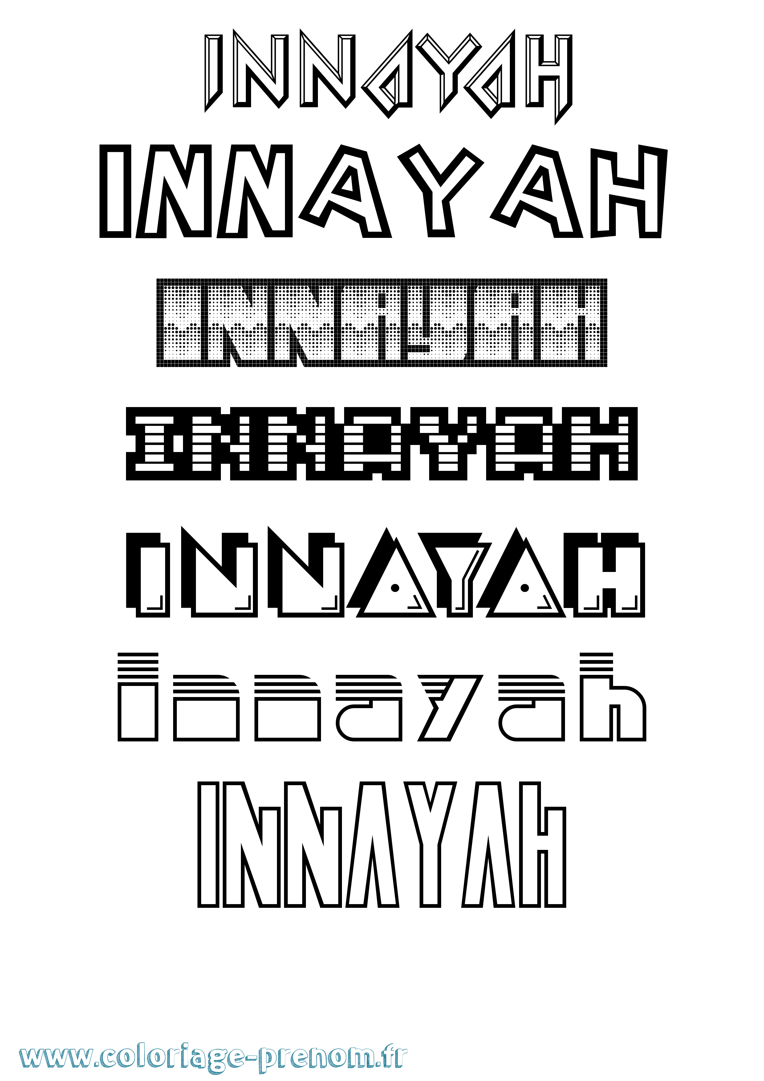 Coloriage Innayah Jeux Vidéos Coloriage prénom Innayah Jeux Vidéos