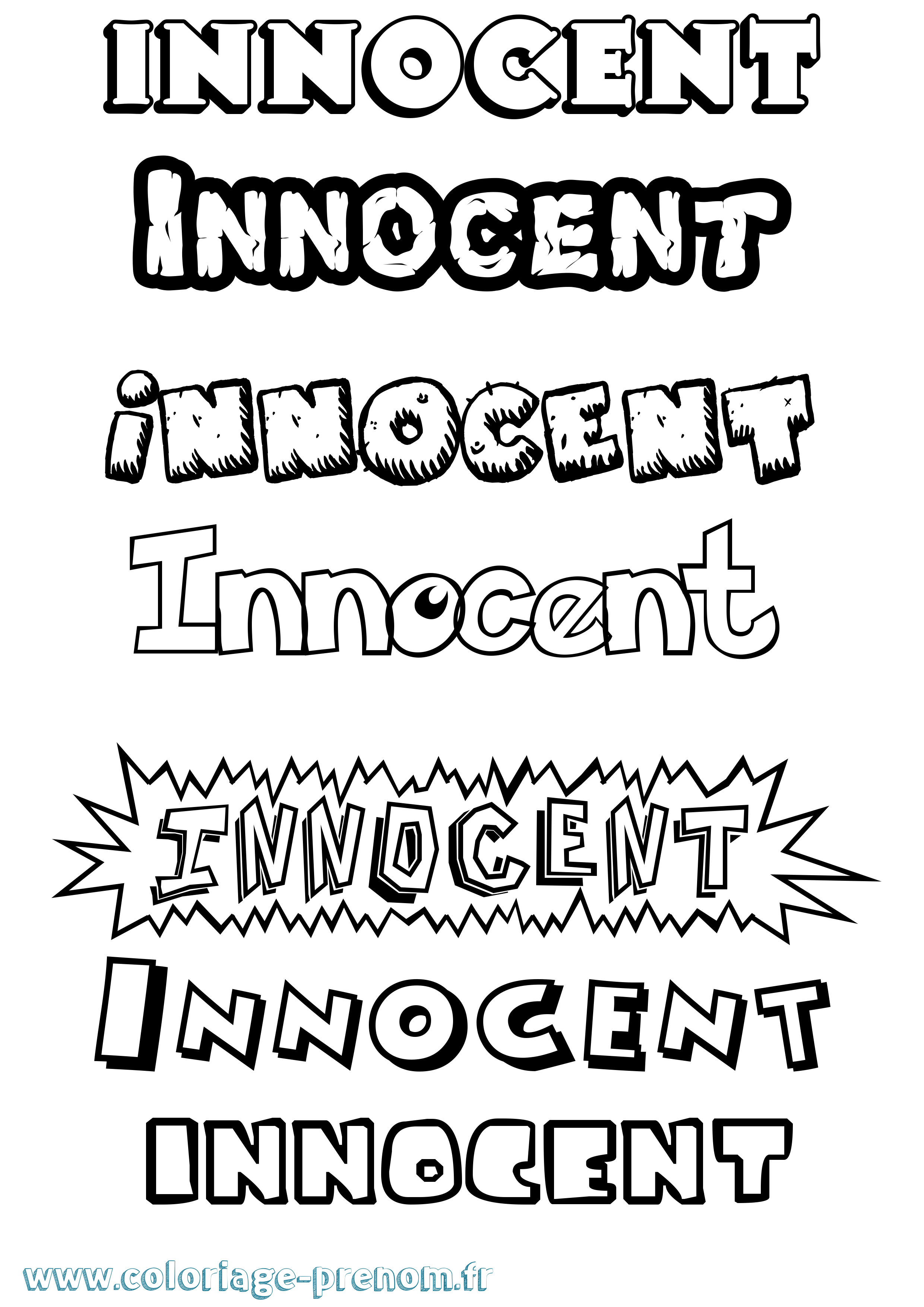 Coloriage Innocent Dessin Animé Coloriage prénom Innocent Dessin Animé